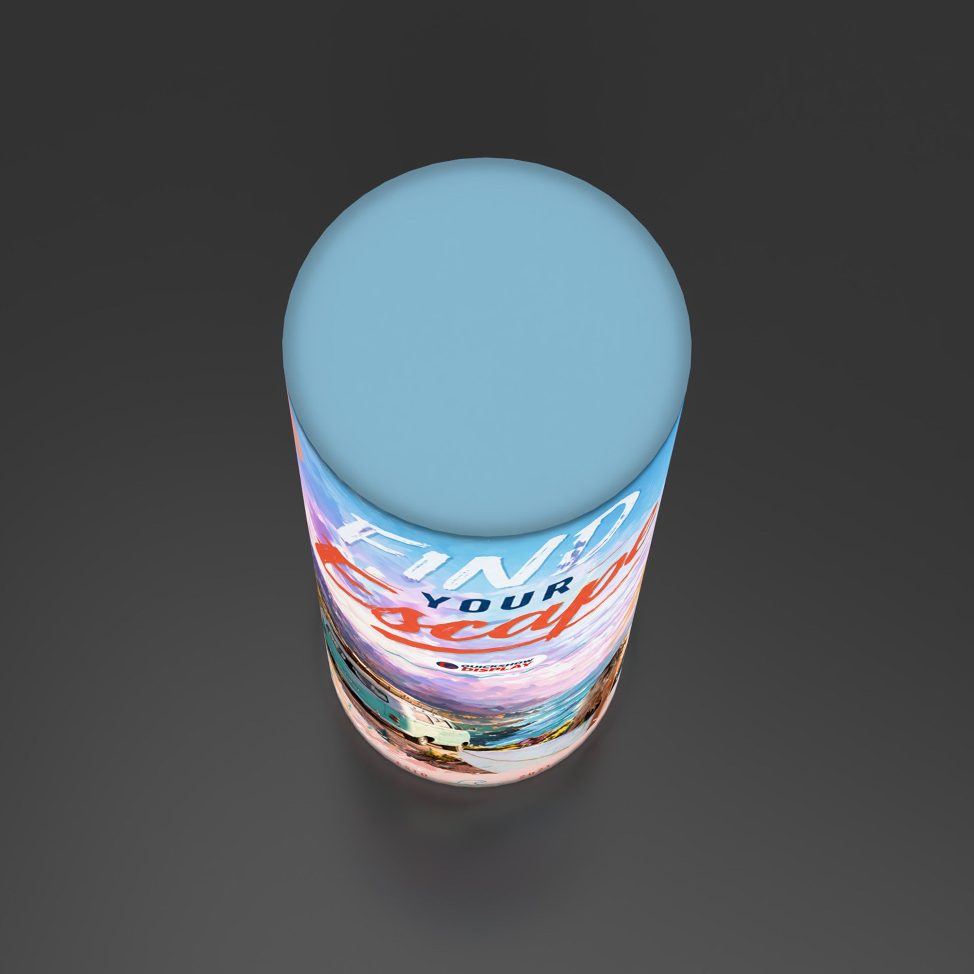 3ft Wide Round Trade Show Tower Display - QuickShowDisplay