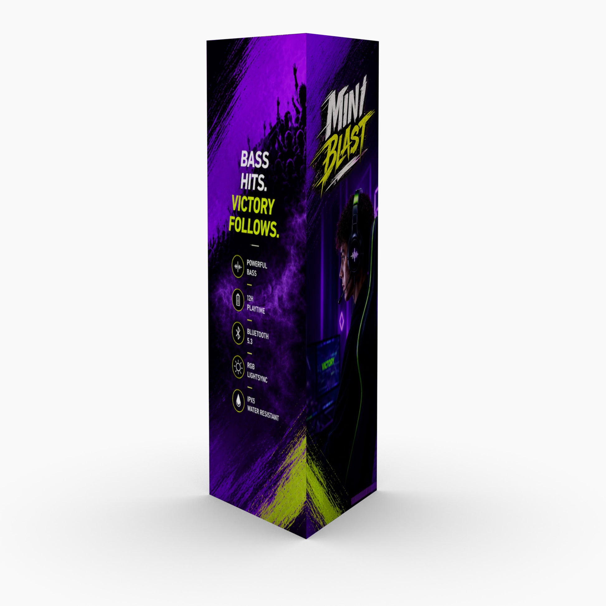 3ft Wide Triangle Trade Show Tower Display - QuickShowDisplay