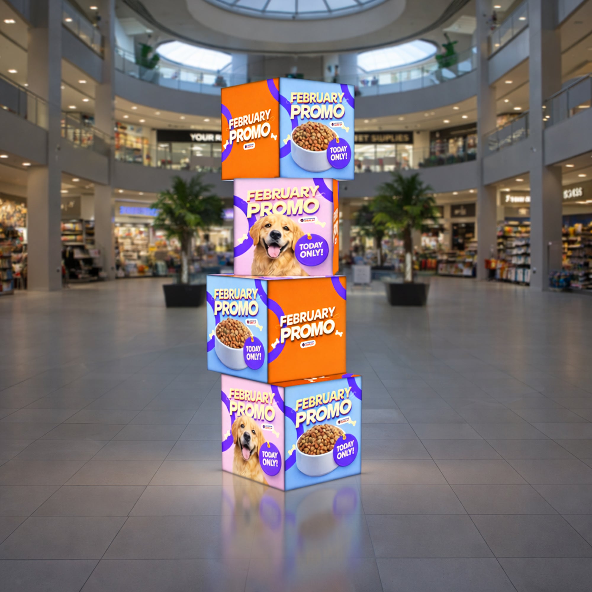 Backlit Stackable Cube Displays - 4 - QuickShowDisplay