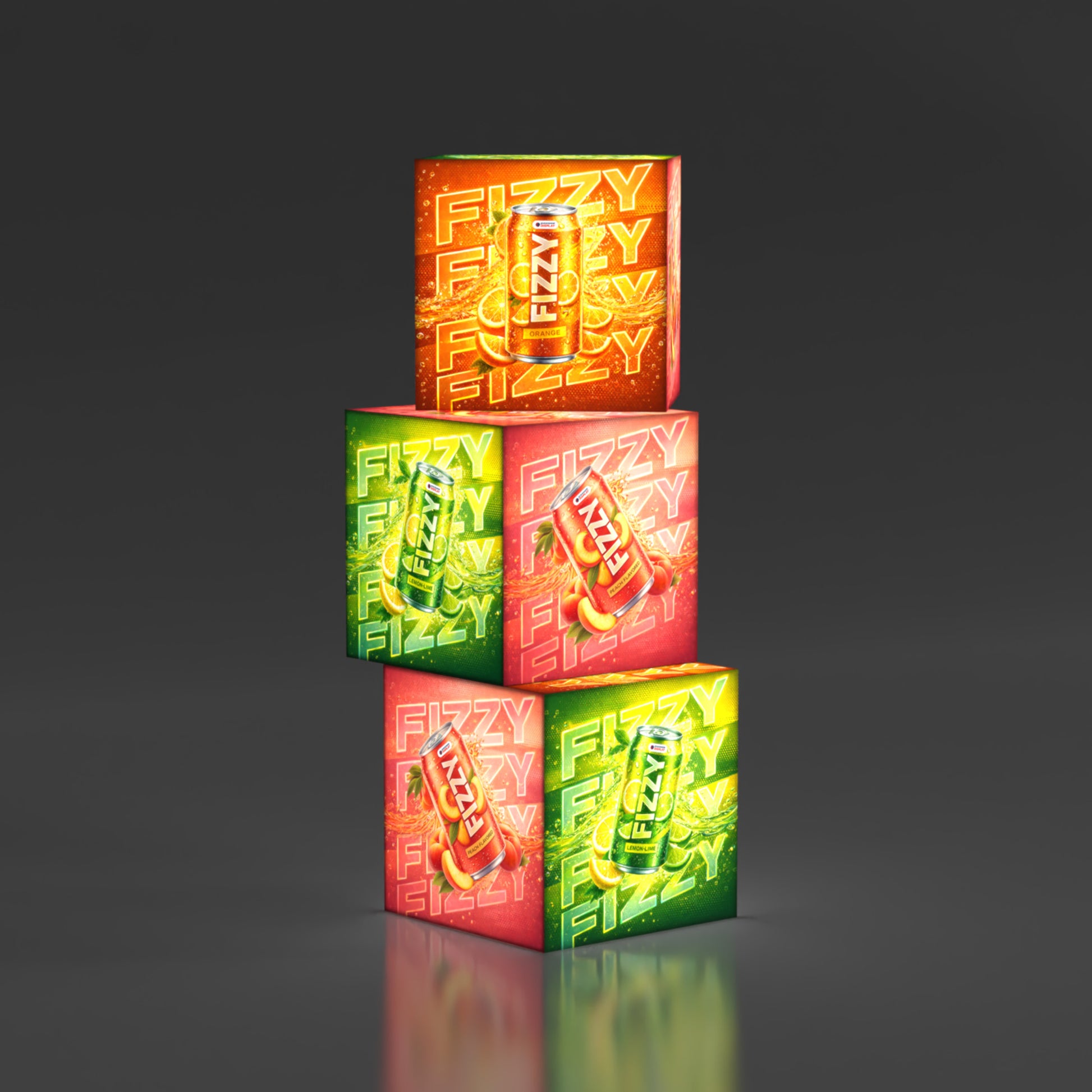 Backlit Stackable Cube Displays - 3 - QuickShowDisplay
