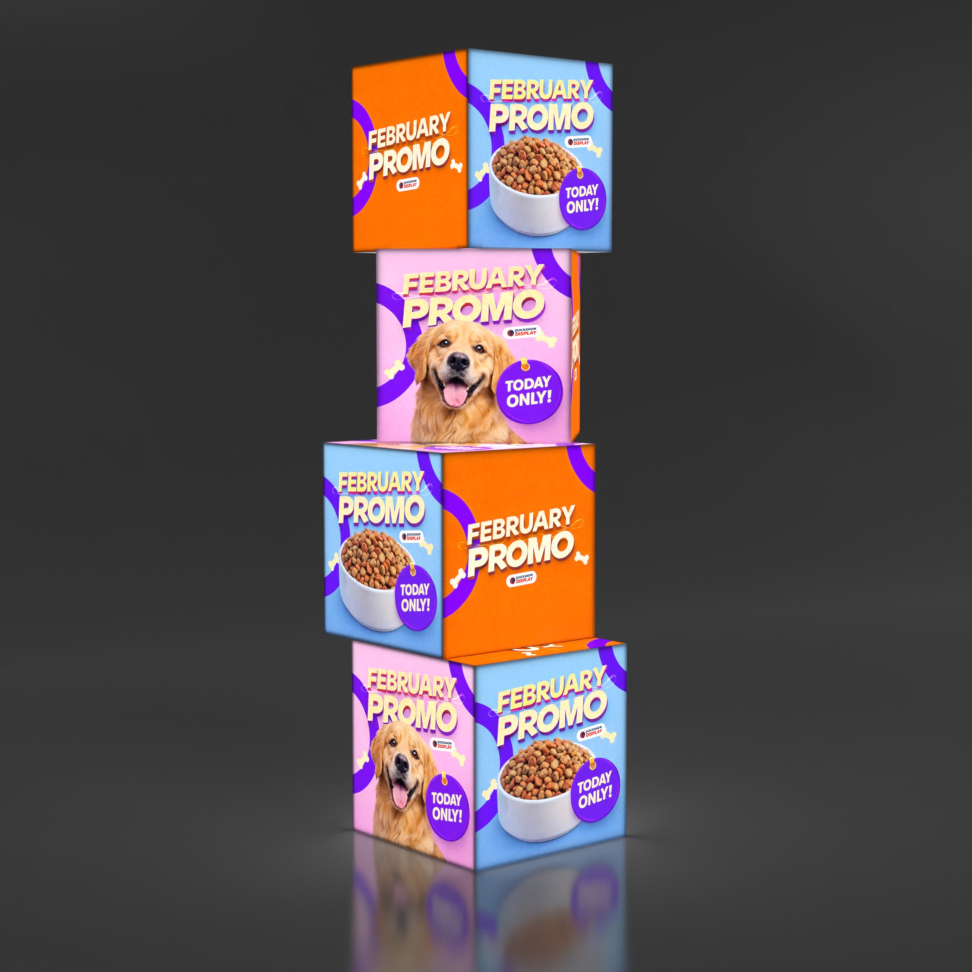 Backlit Stackable Cube Displays - 4 - QuickShowDisplay