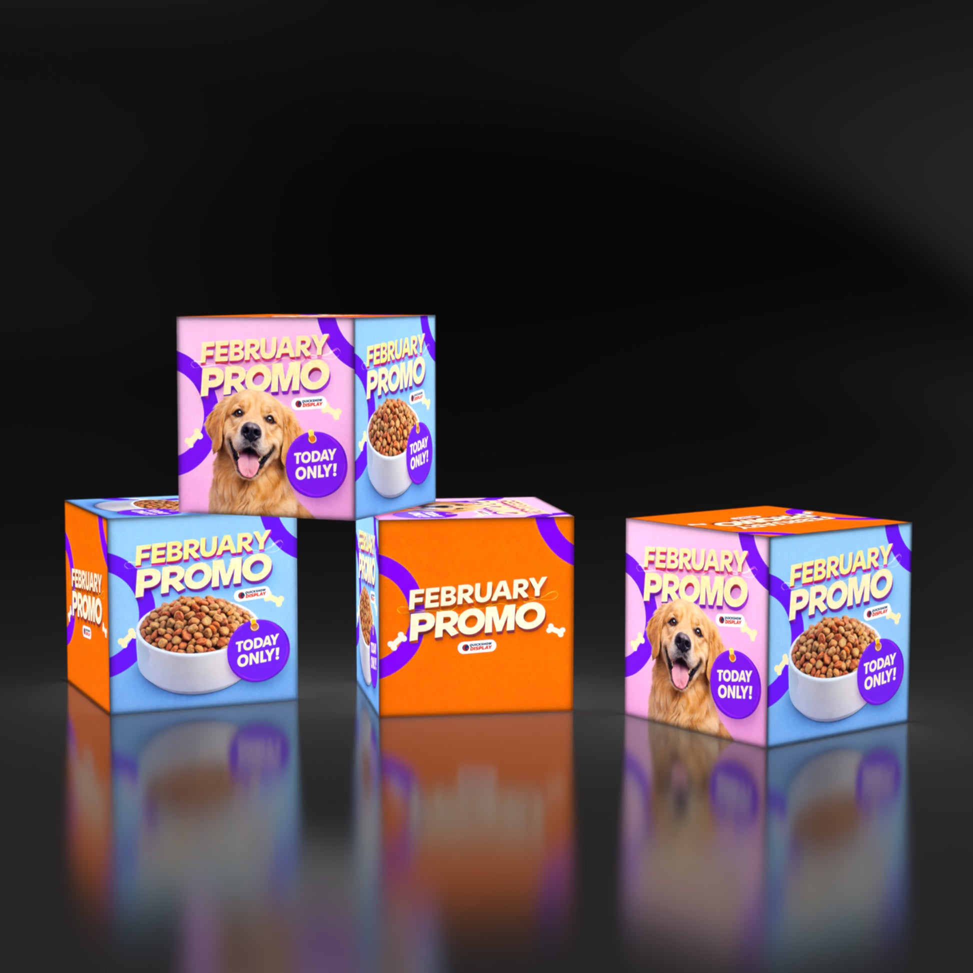 Backlit Stackable Cube Displays - 4 - QuickShowDisplay