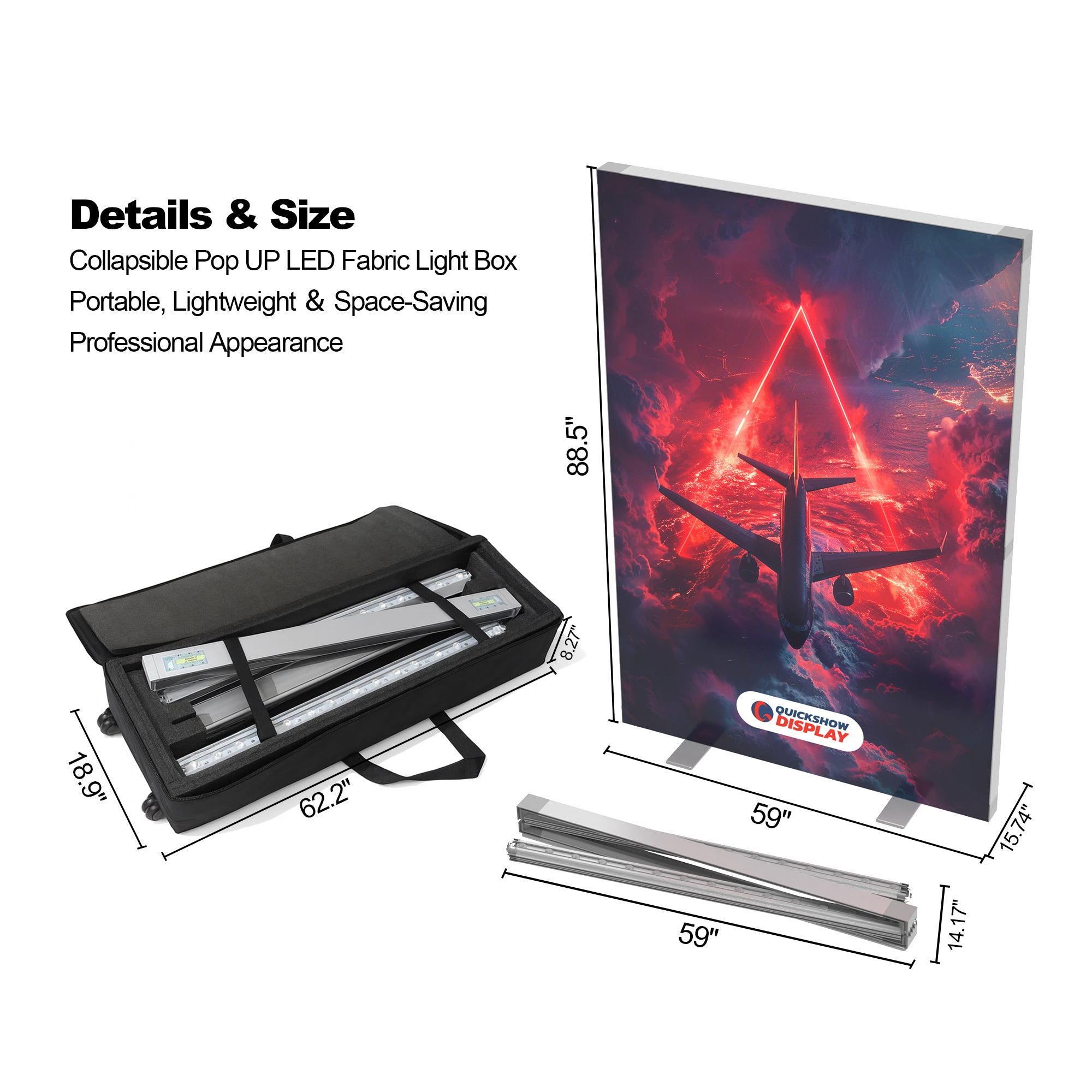 4.9x7.4ft EdgeLumi™ Collapsible SEG Lightboxes - QuickShowDisplay