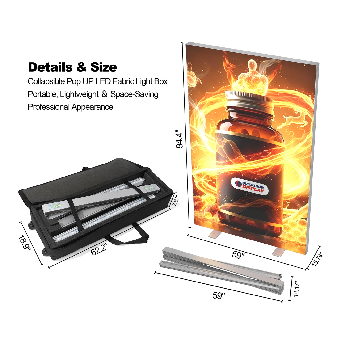 4.9x7.9ft Foldable Lightweight SEG Lightbox - QuickShowDisplay