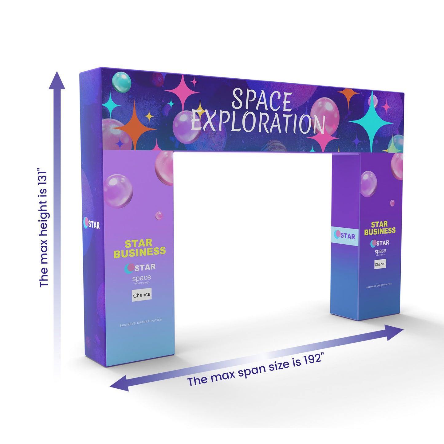 Custom 360 Brand Visibility Rectangle Trade Show Arch Display - QuickShowDisplay