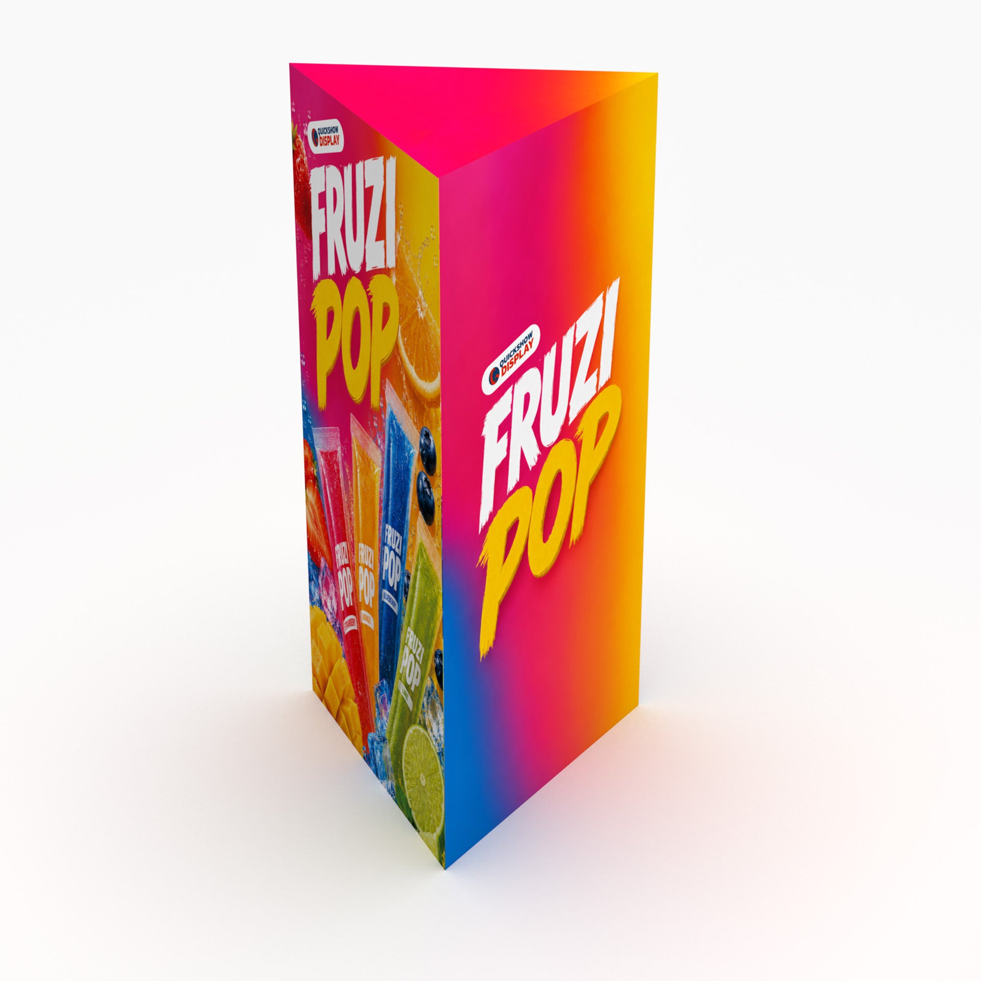 4ft Wide Triangle Trade Show Tower Display - QuickShowDisplay