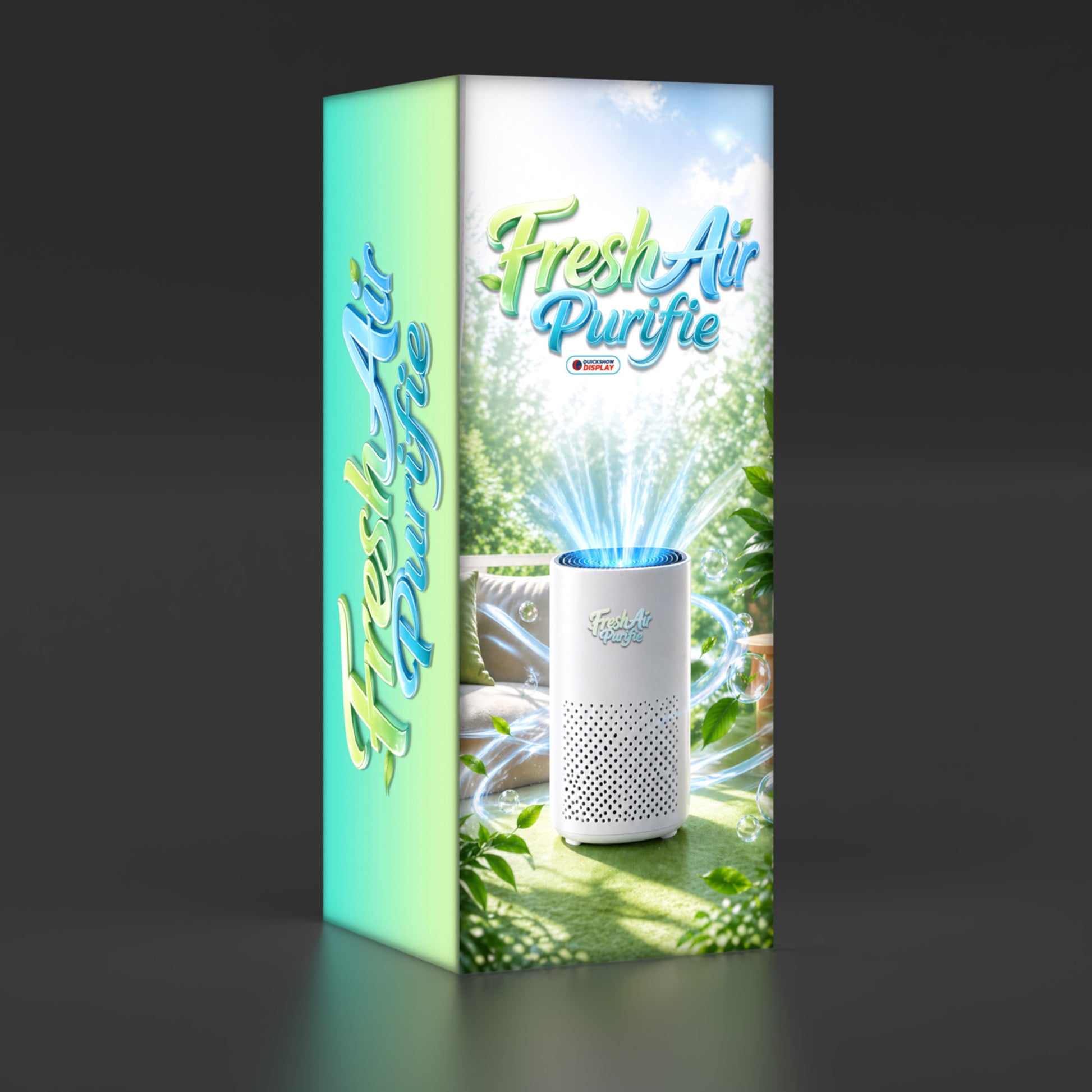 4ft Wide Square Trade Show Tower Display - QuickShowDisplay