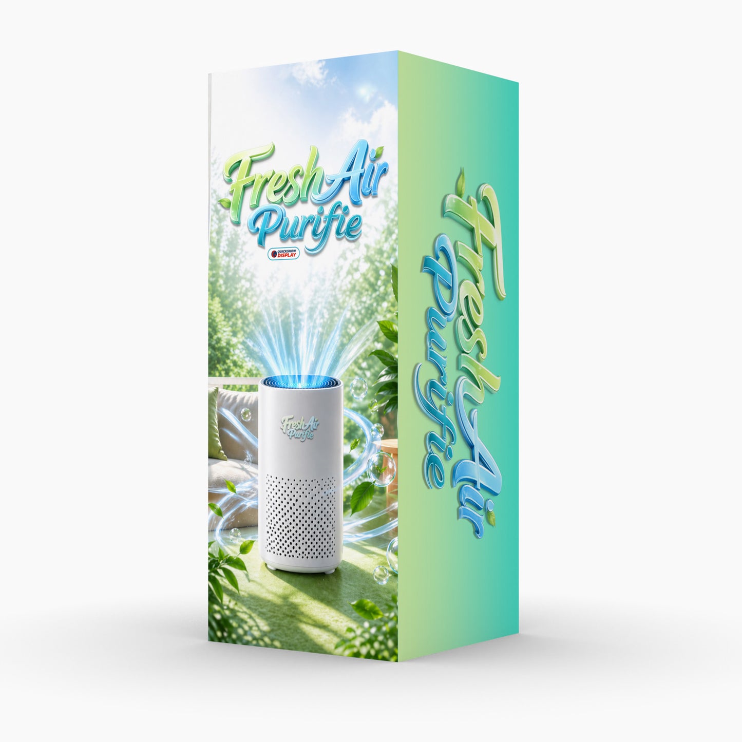 4ft Wide Square Trade Show Tower Display - QuickShowDisplay