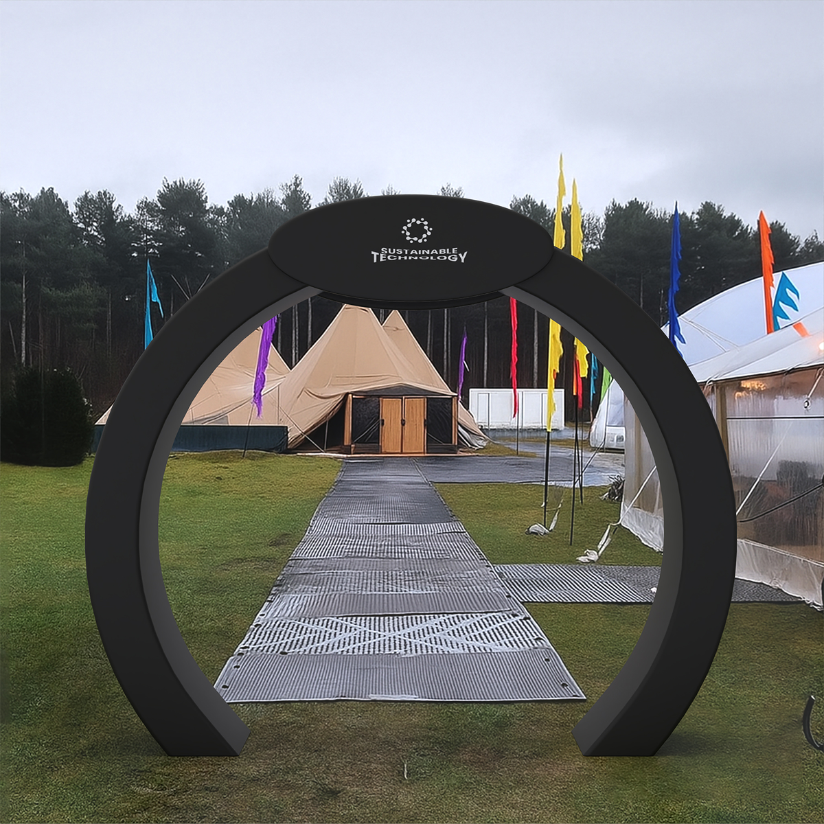 Stability Cube Archway Banner Stand Display with Header
