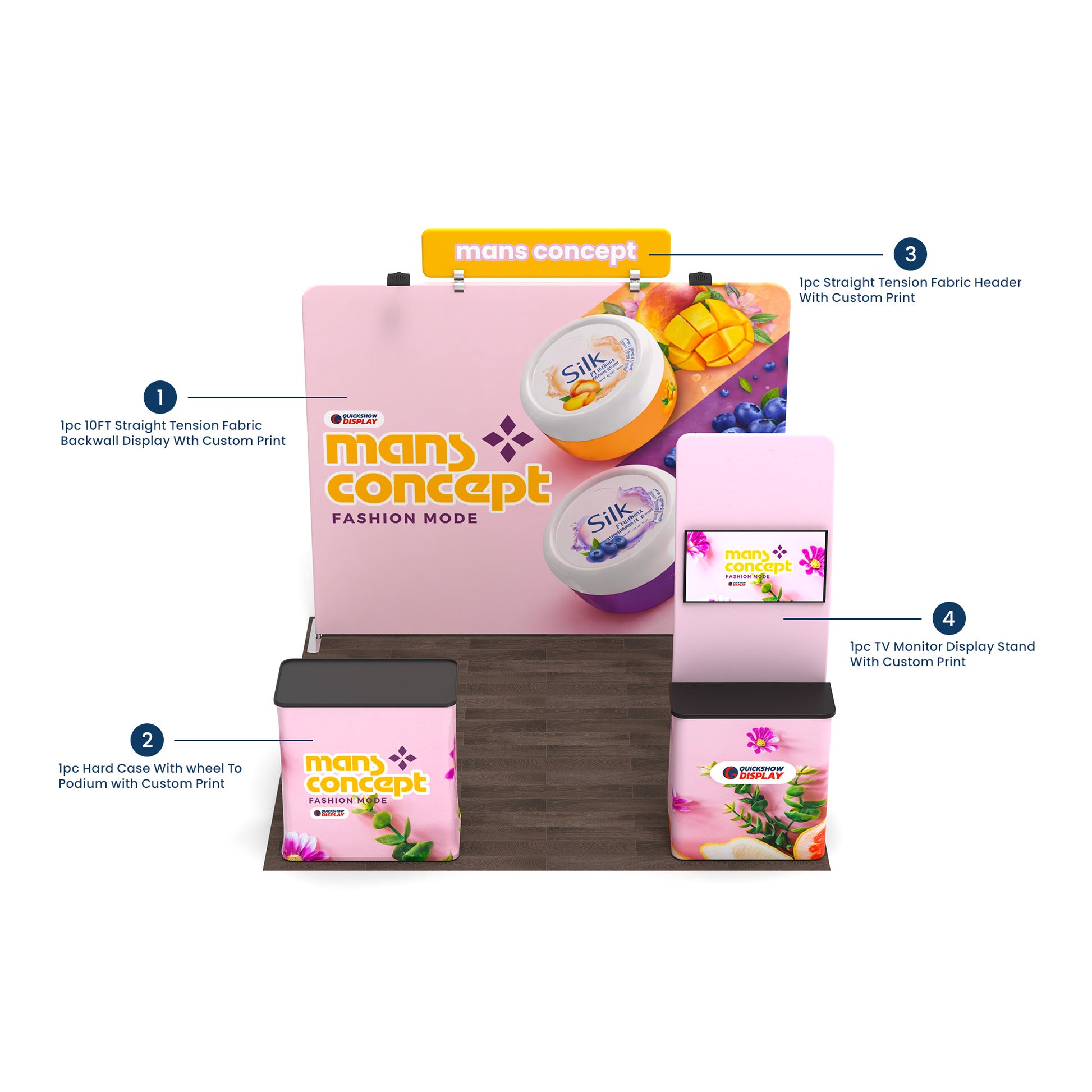 10ft TenseFlex™ Booth Kit A - QuickShowDisplay