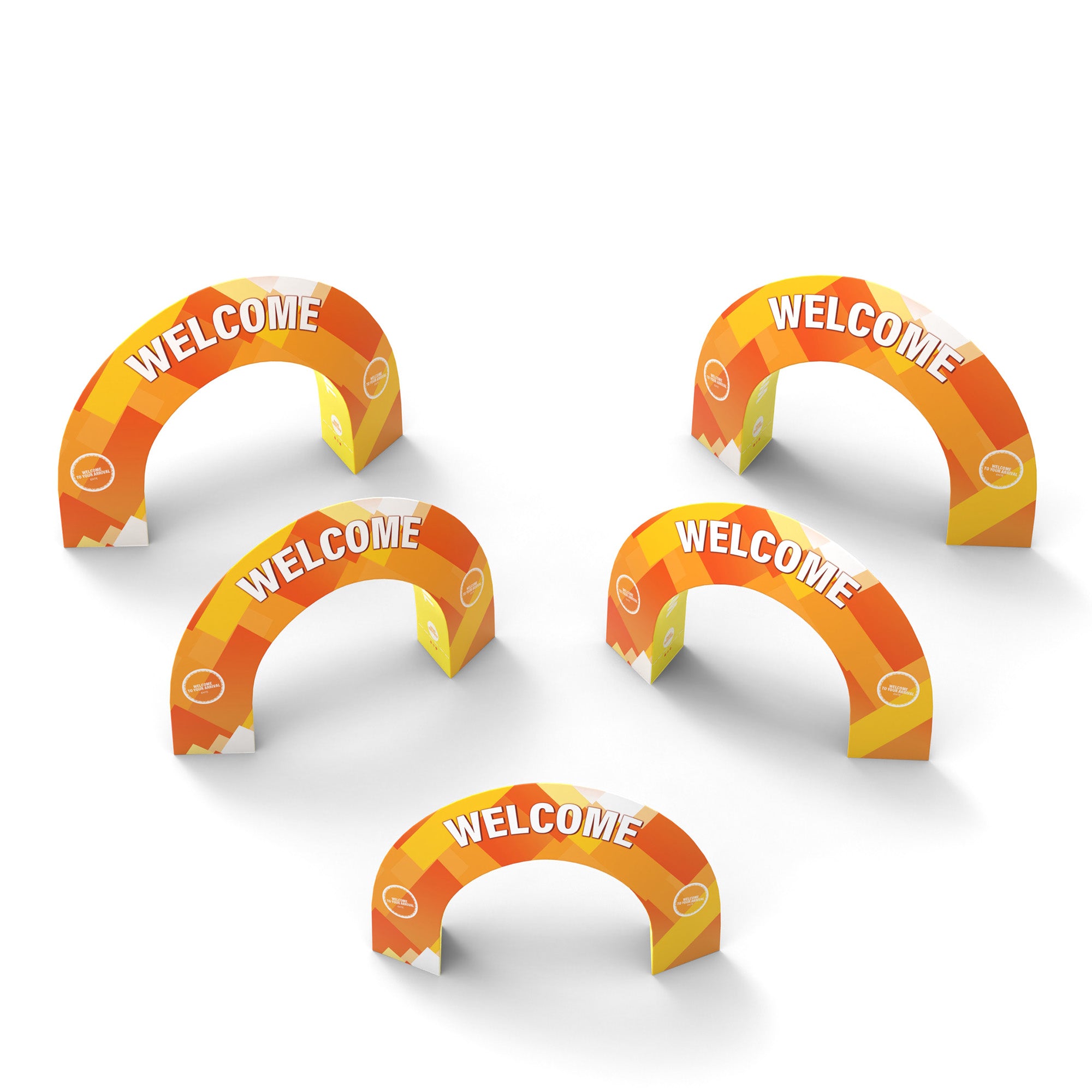 Custom 360 Brand Visibility Triangle Trade Show Arch Display - QuickShowDisplay