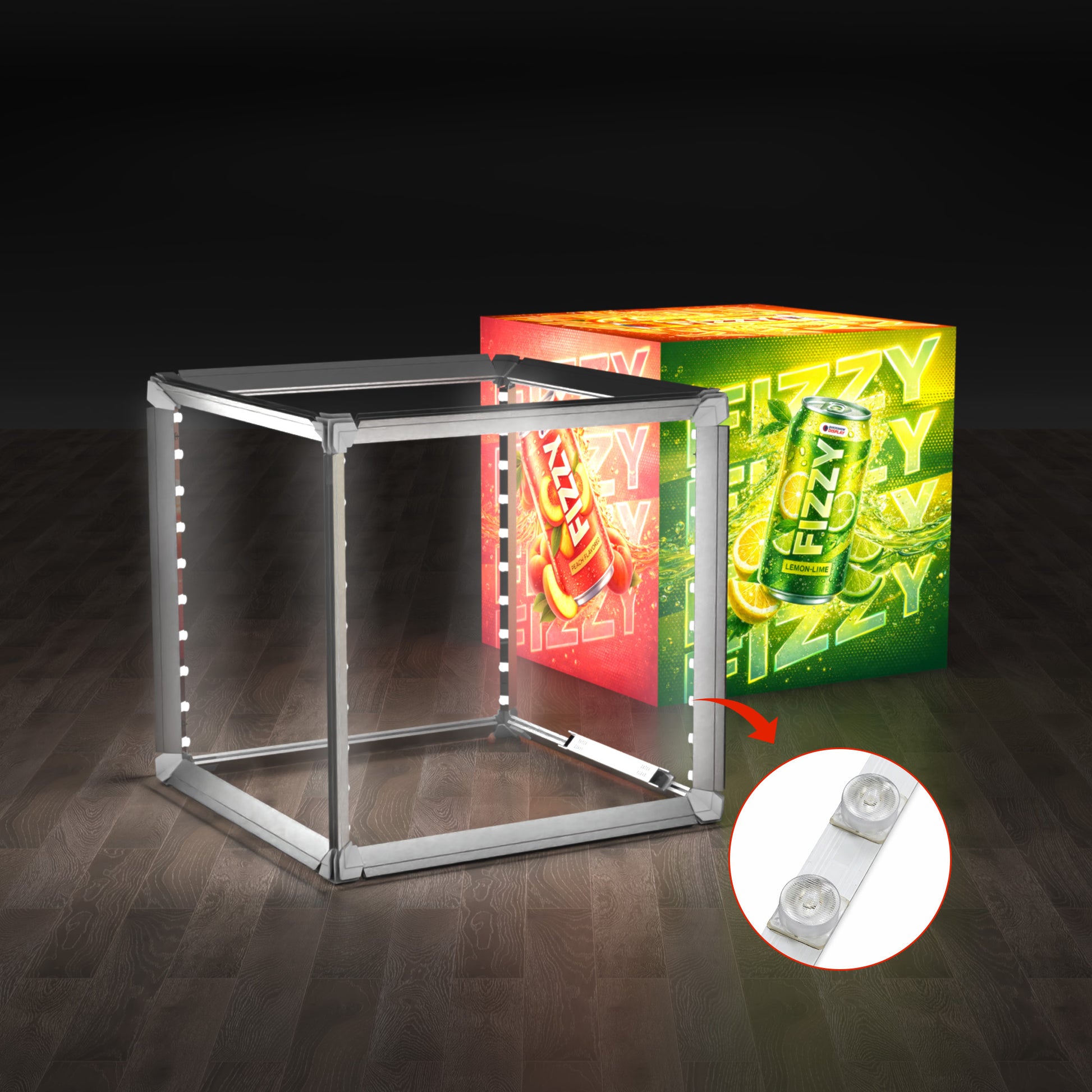 Backlit Stackable Cube Displays - 3 - QuickShowDisplay