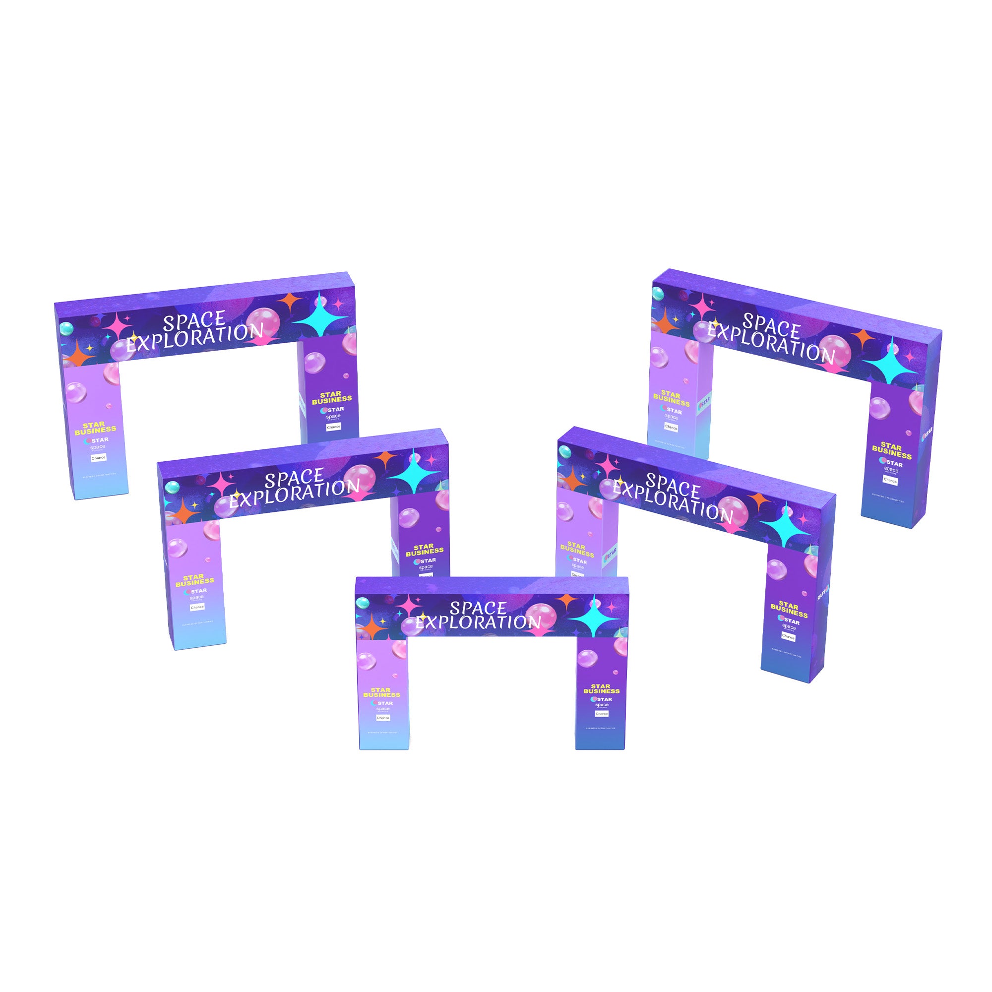 Custom 360 Brand Visibility Rectangle Trade Show Arch Display - QuickShowDisplay