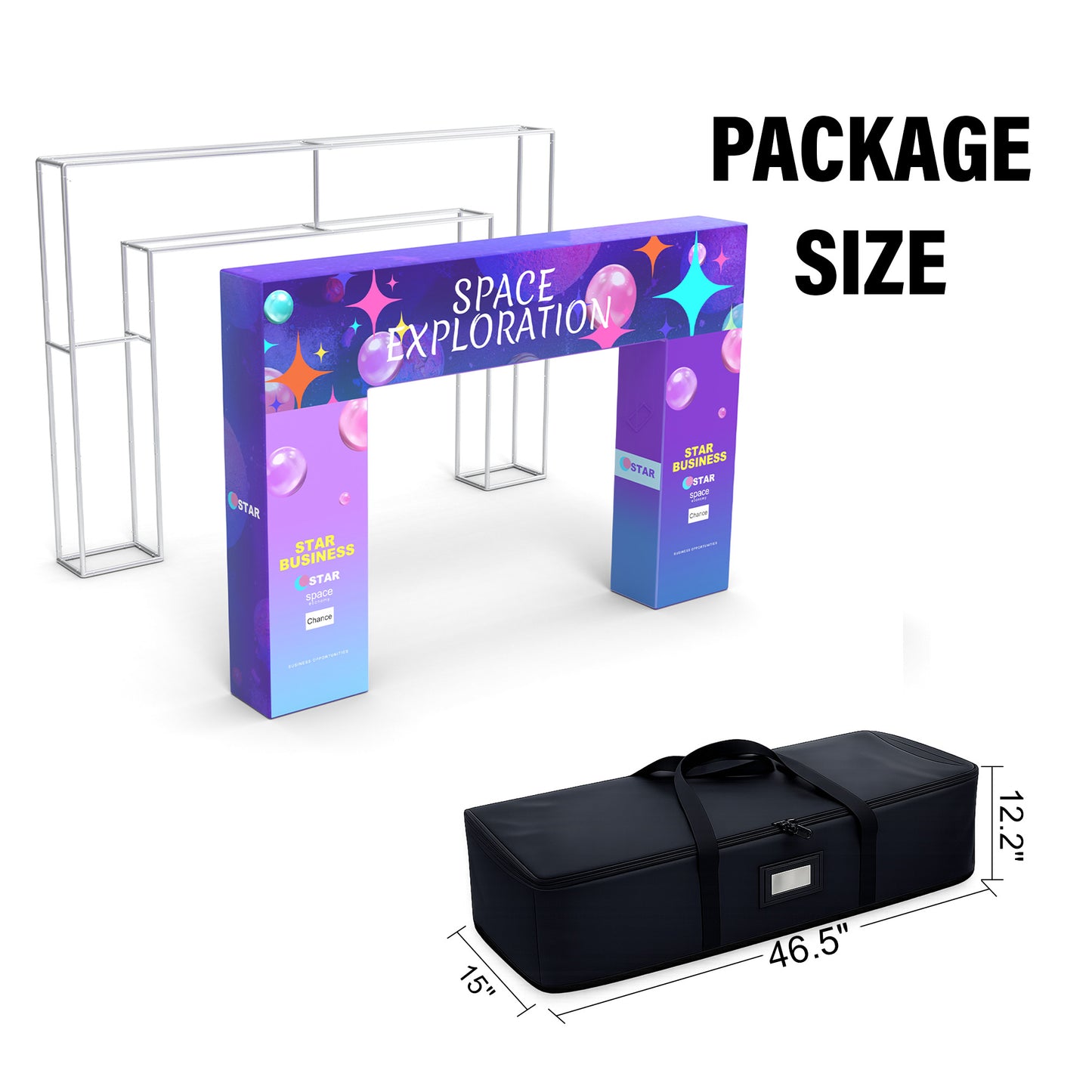 Custom 360 Brand Visibility Rectangle Trade Show Arch Display - QuickShowDisplay