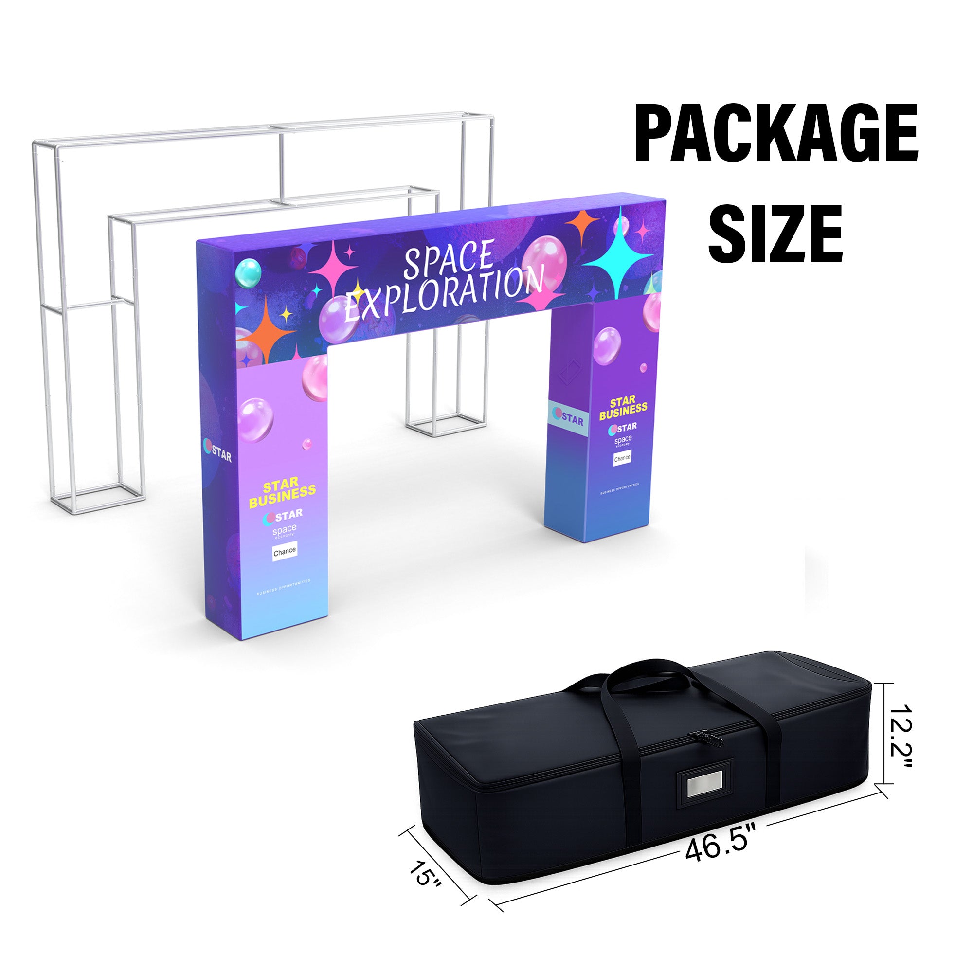 Custom 360 Brand Visibility Rectangle Trade Show Arch Display - QuickShowDisplay