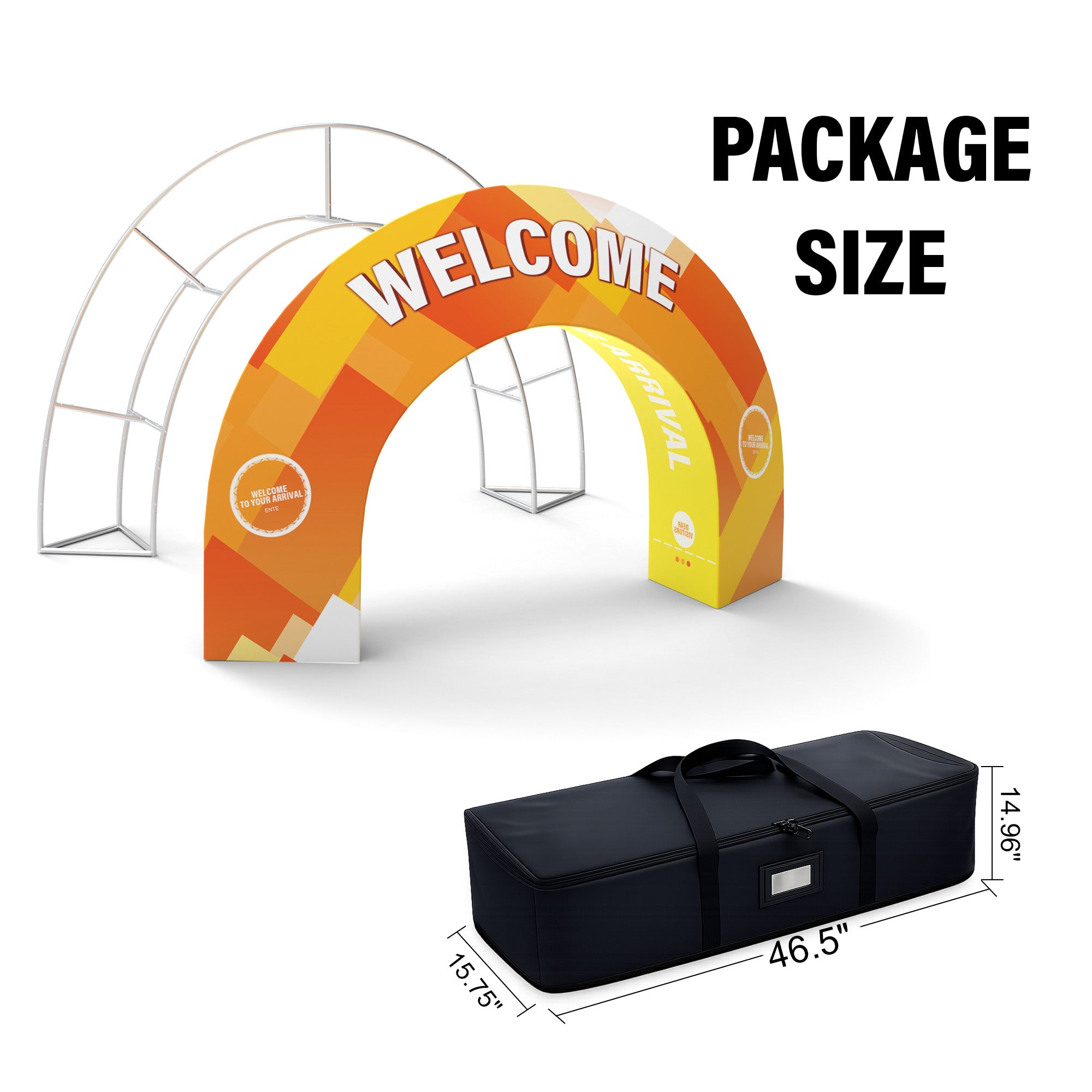 Custom 360 Brand Visibility Triangle Trade Show Arch Display - QuickShowDisplay