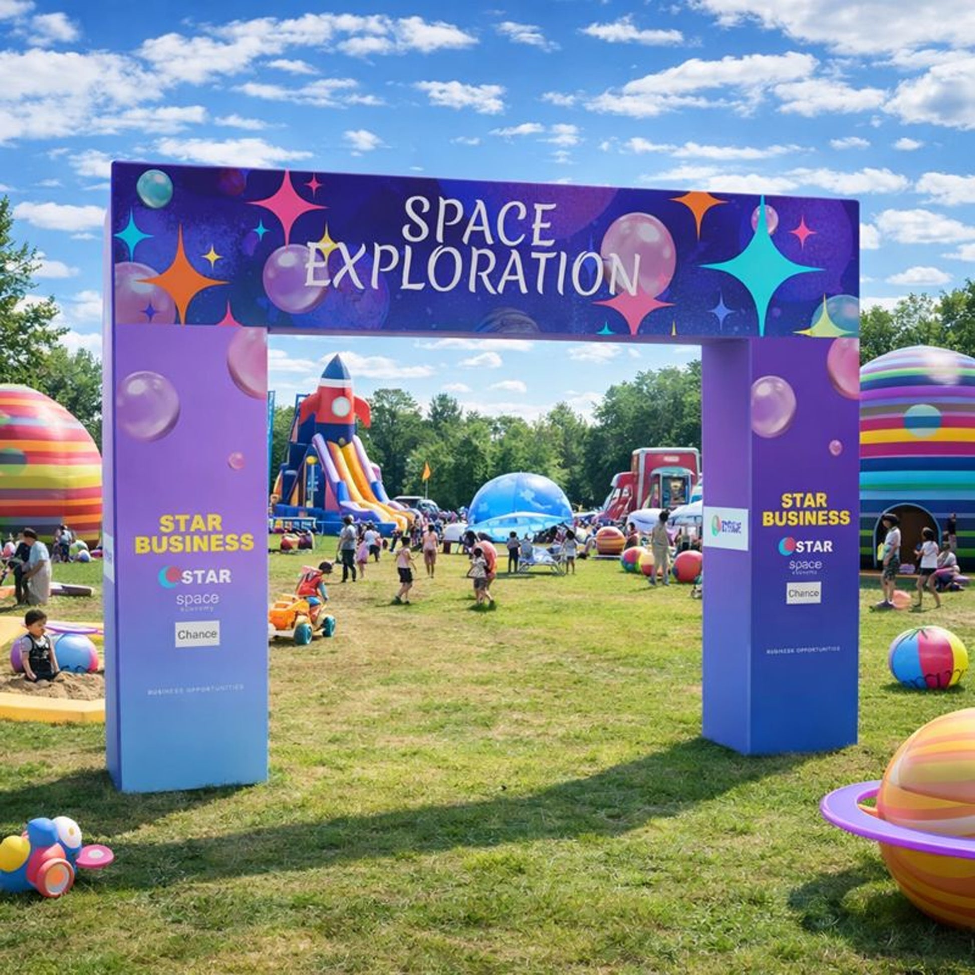 Custom 360 Brand Visibility Rectangle Trade Show Arch Display - QuickShowDisplay