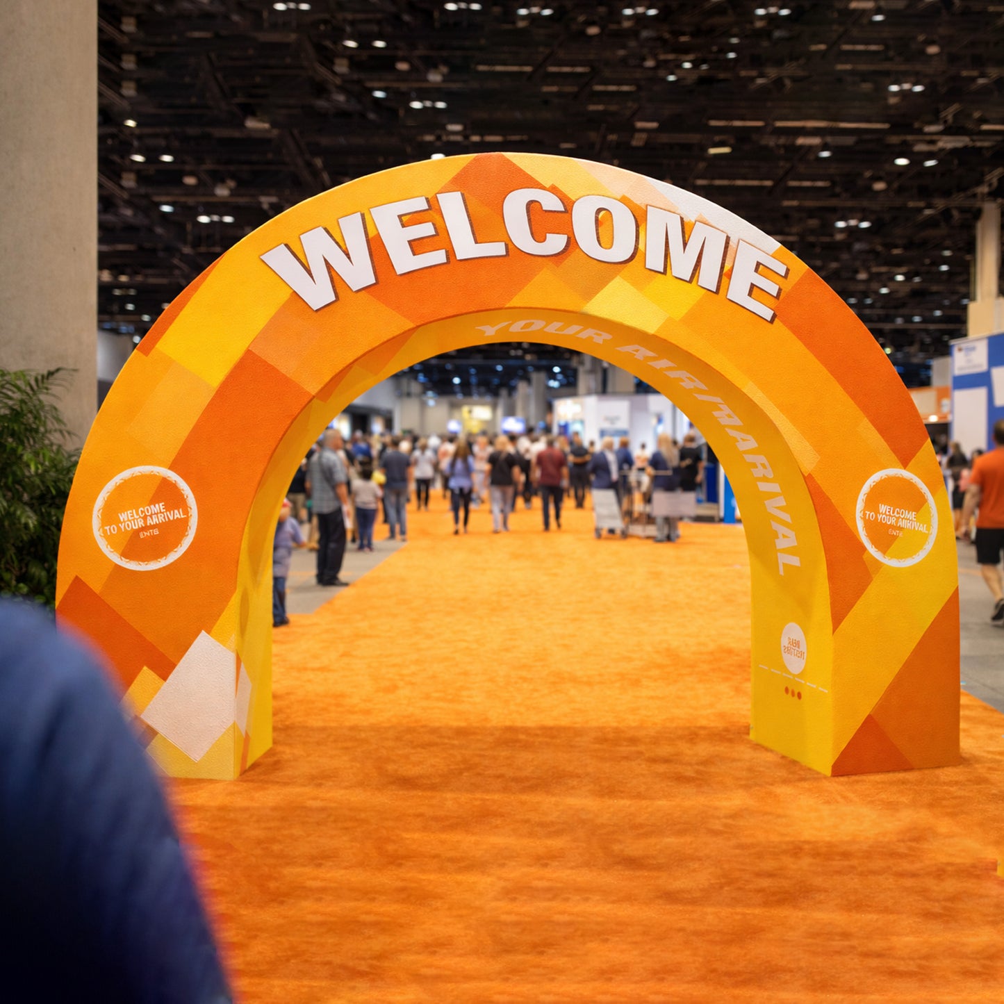 Custom 360 Brand Visibility Triangle Trade Show Arch Display - QuickShowDisplay