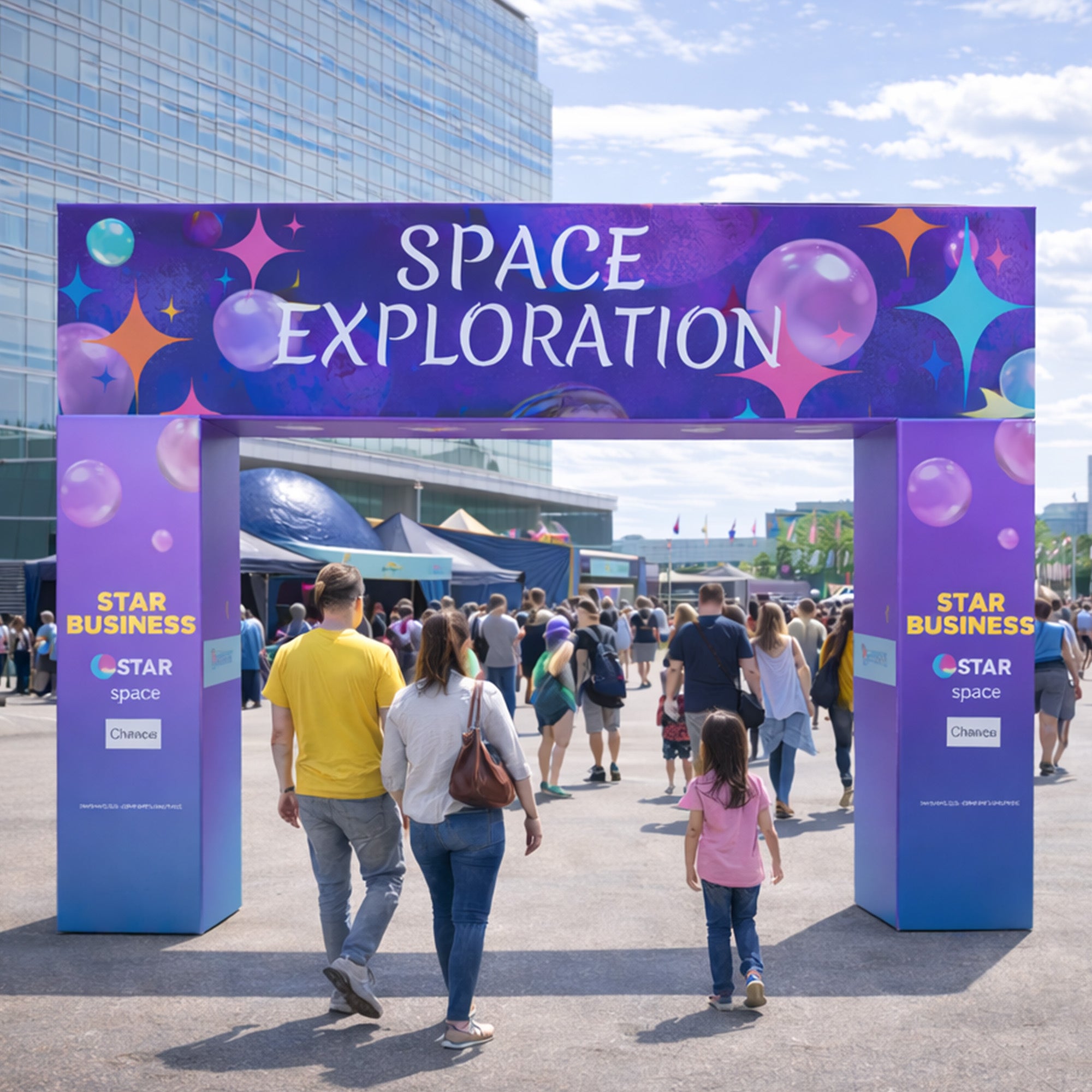 Custom 360 Brand Visibility Rectangle Trade Show Arch Display