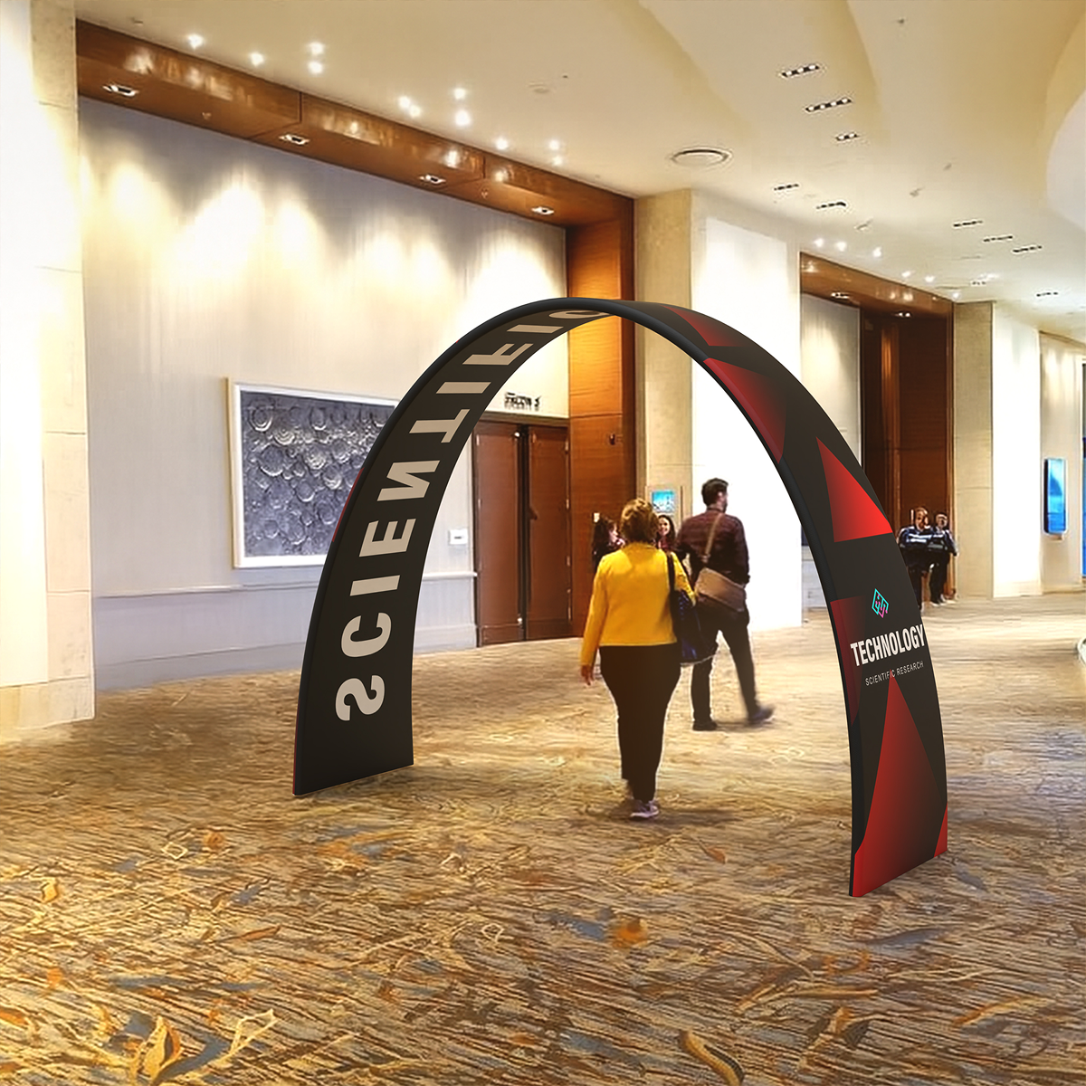 Custom Extra Wide Base Triangle Archway Banner Stand Display