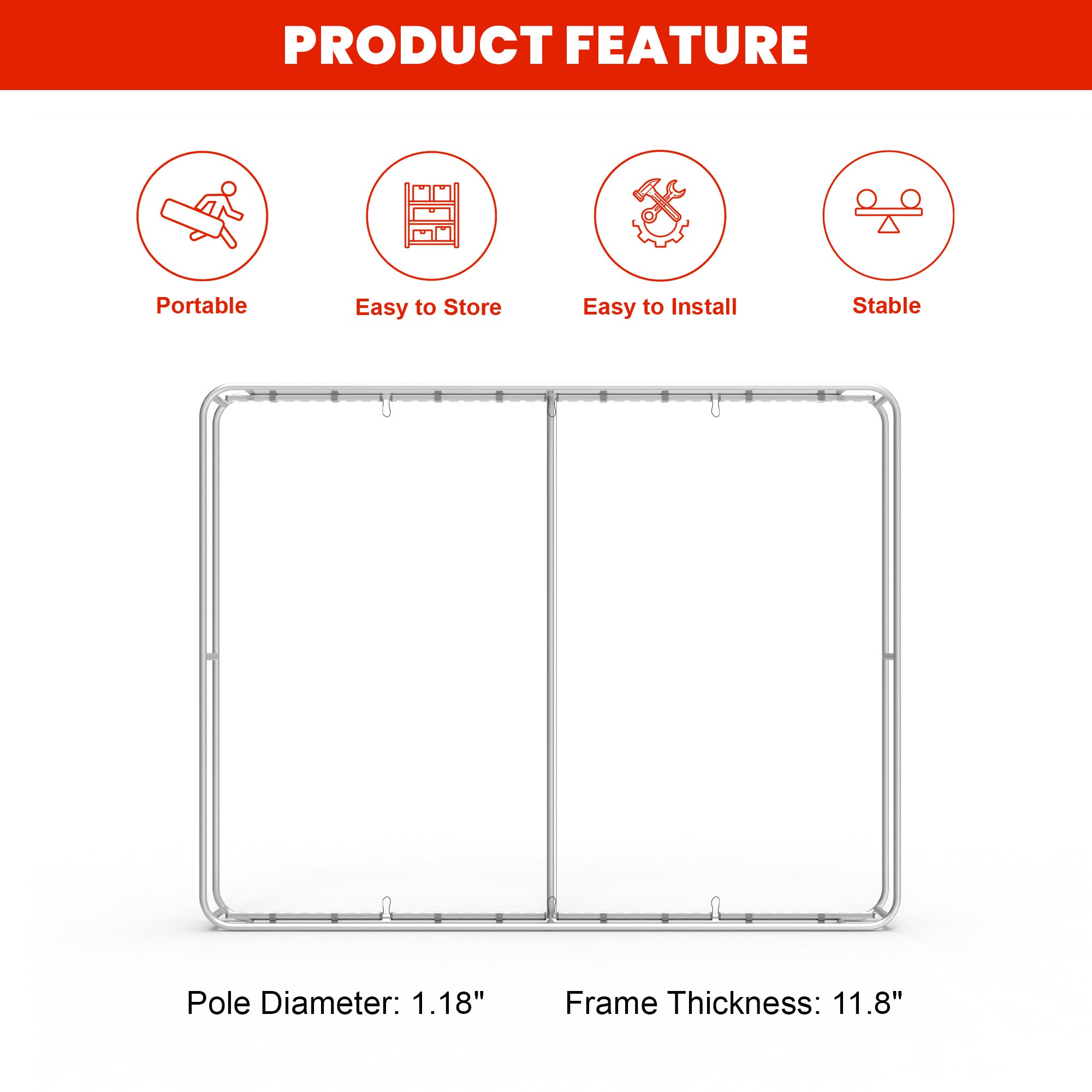 10ft TenseLight™ Booth Kit C - QuickShowDisplay