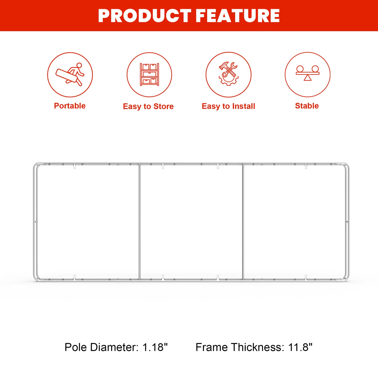 20ft TenseLight™ Booth Kit A - QuickShowDisplay