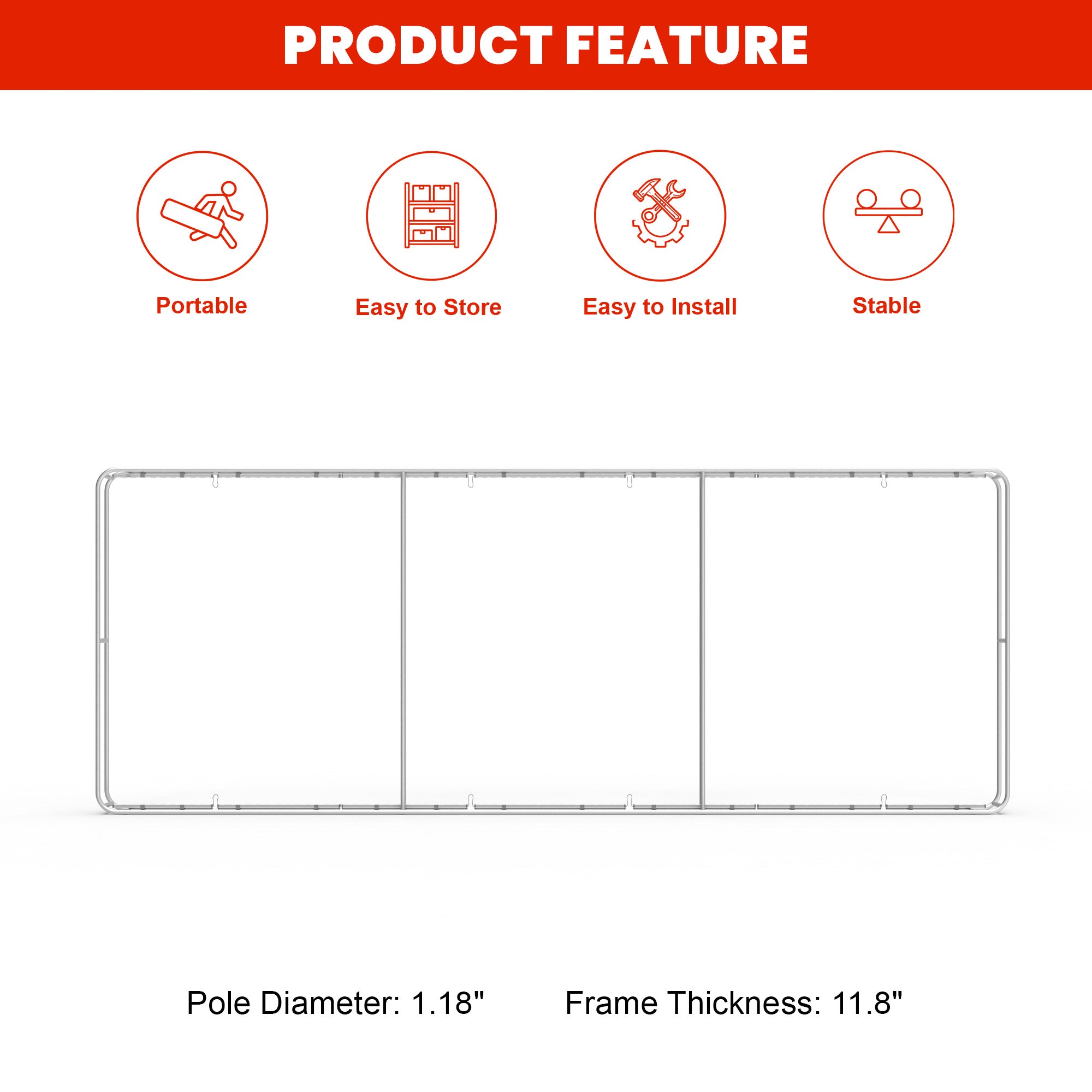 20ft TenseLight™ Booth Kit A - QuickShowDisplay