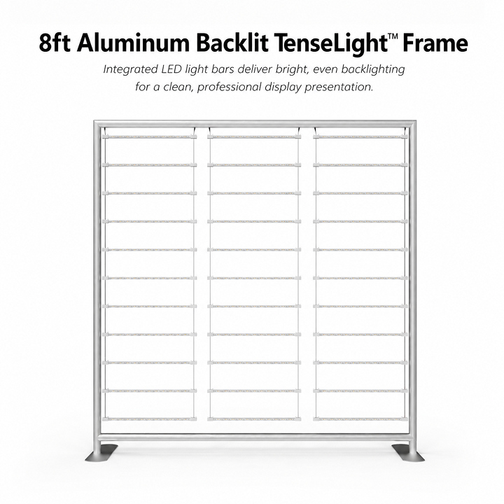 8ft TenseLight™ Slim Backlit Tension Fabric Display - QuickShowDisplay