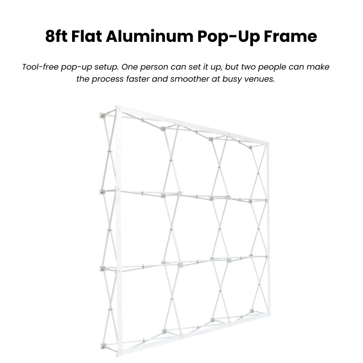 8ft TensePop™ Straight Pop-Up Fabric Backdrop - QuickShowDisplay