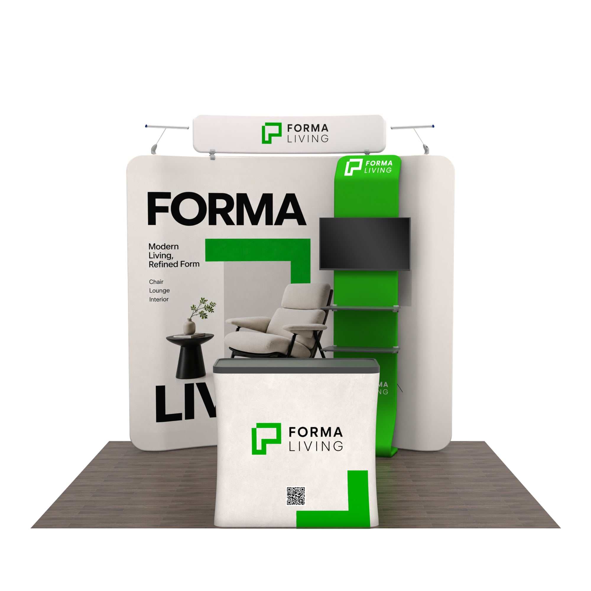 8x8 TenseFlex™ PRO Curved Booth Display - QuickShowDisplay