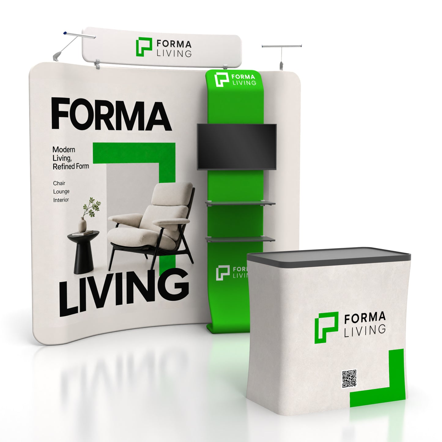 8x8 TenseFlex™ PRO Curved Booth Display - QuickShowDisplay