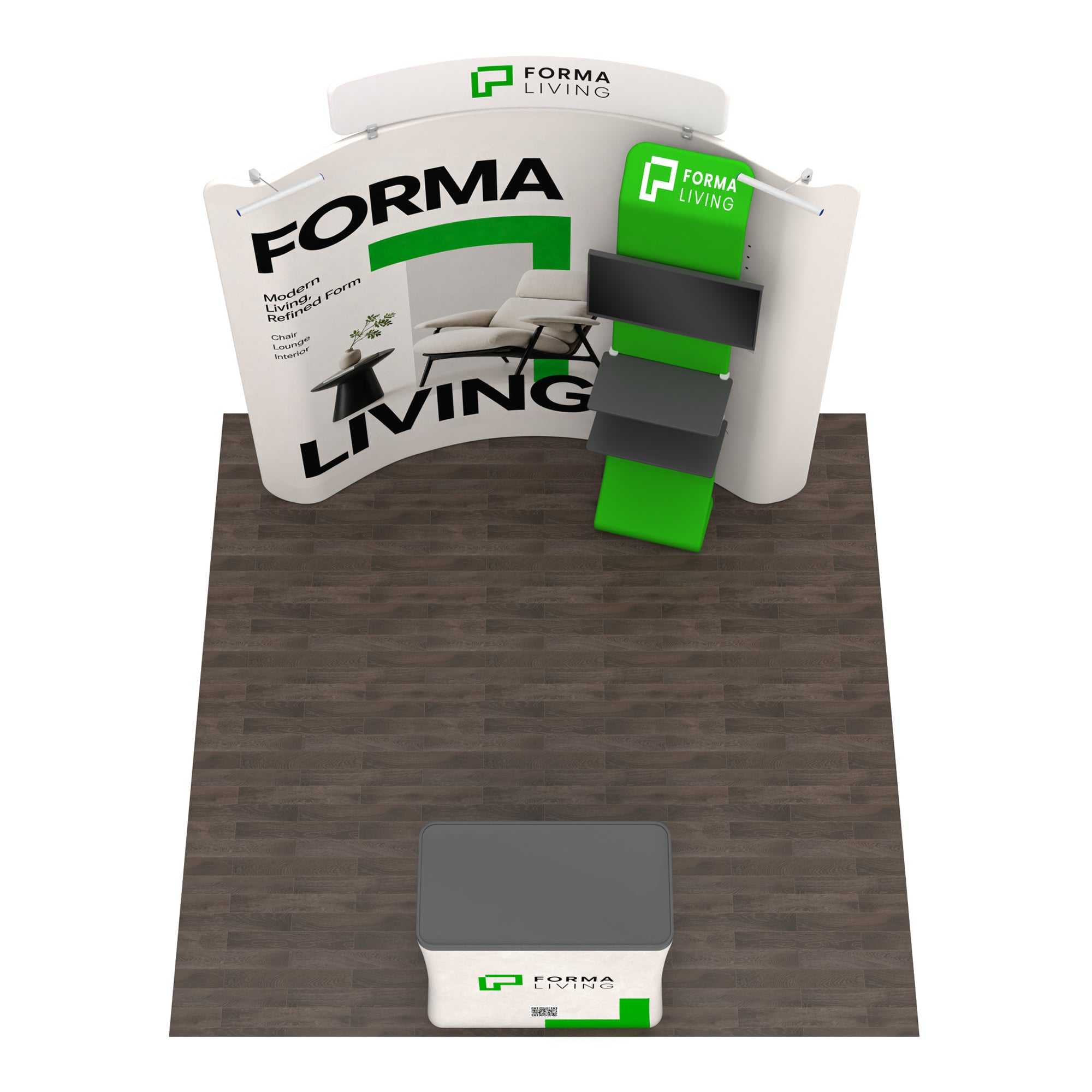 8x8 TenseFlex™ PRO Curved Booth Display - QuickShowDisplay