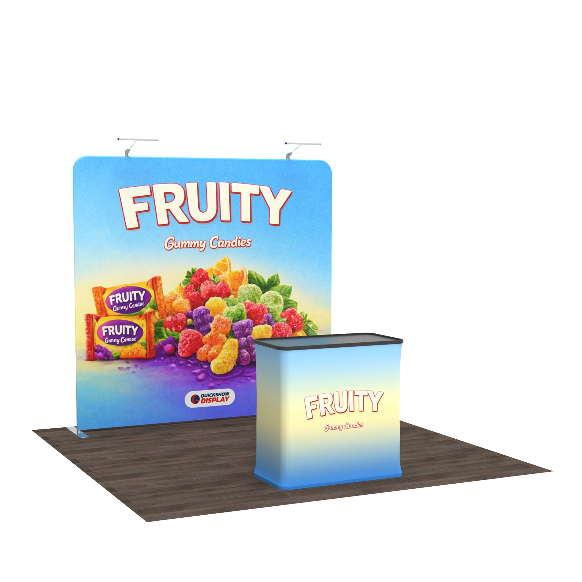 8ft TenseFlex™ Booth-Straight - QuickShowDisplay