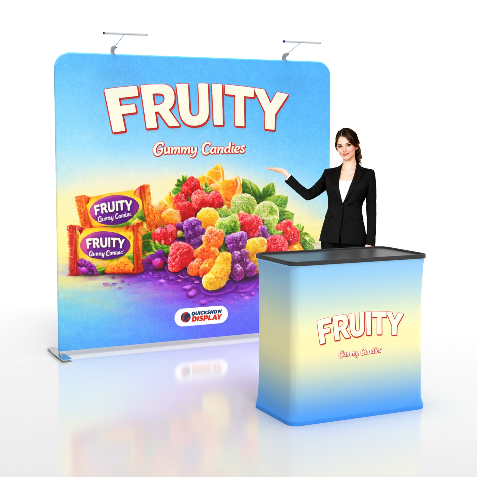 8ft TenseFlex™ Booth-Straight - QuickShowDisplay