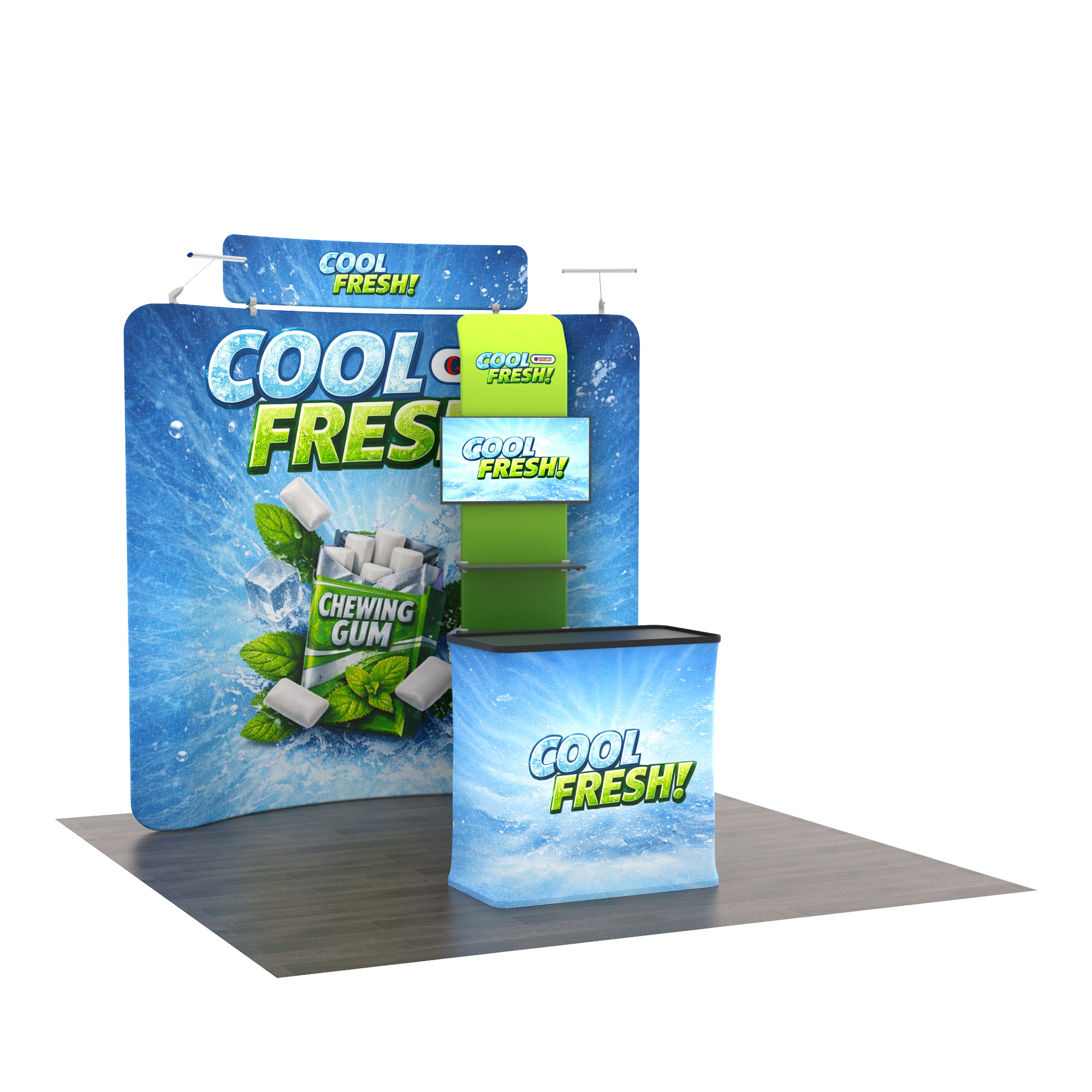 8ft TenseFlex™ PRO Booth-Curved - QuickShowDisplay