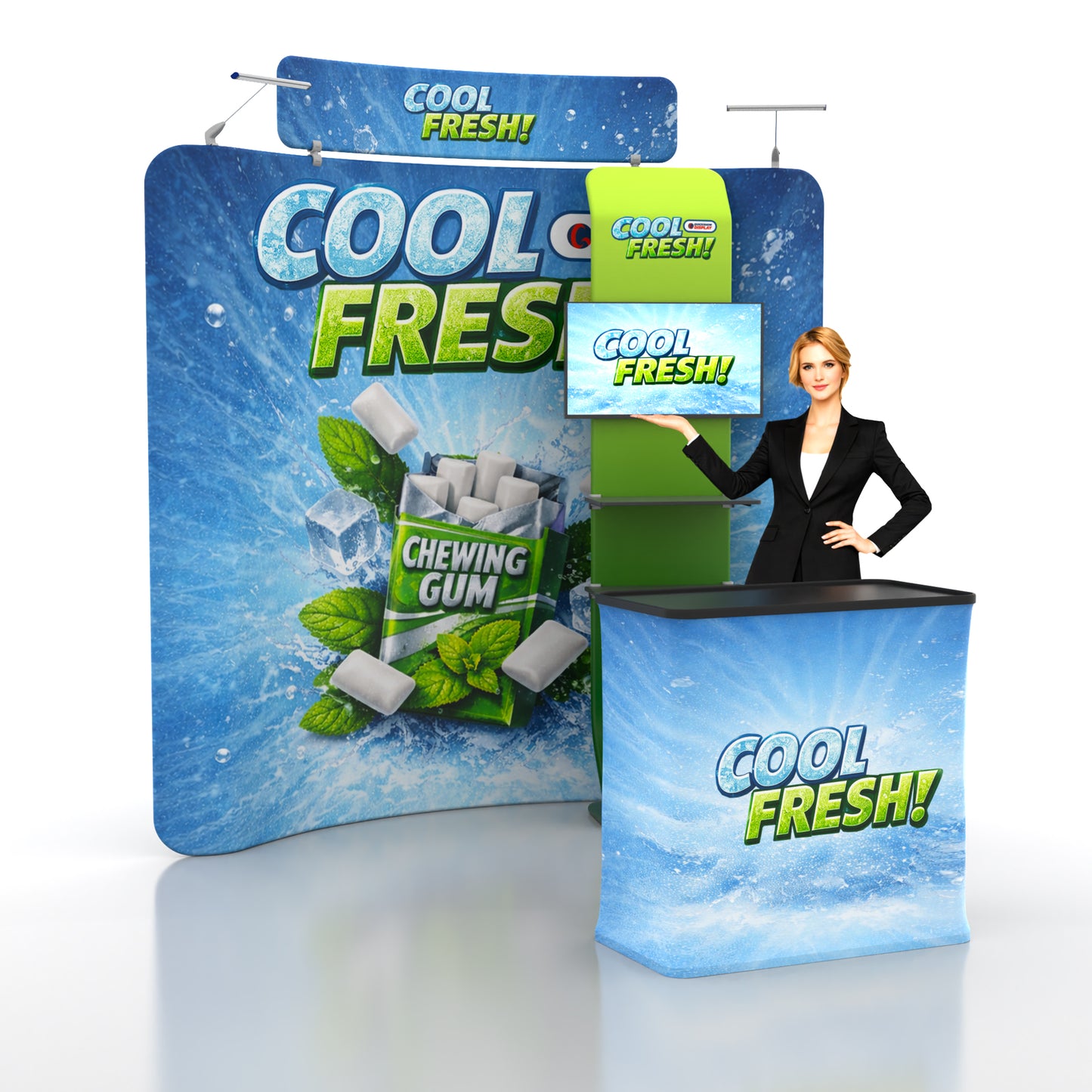 8ft TenseFlex™ PRO Booth-Curved - QuickShowDisplay