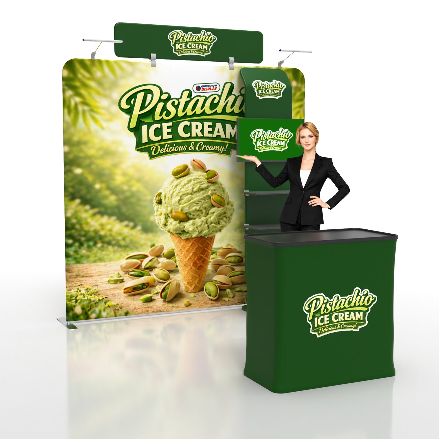 8ft TenseFlex™ PRO Booth-Straight - QuickShowDisplay