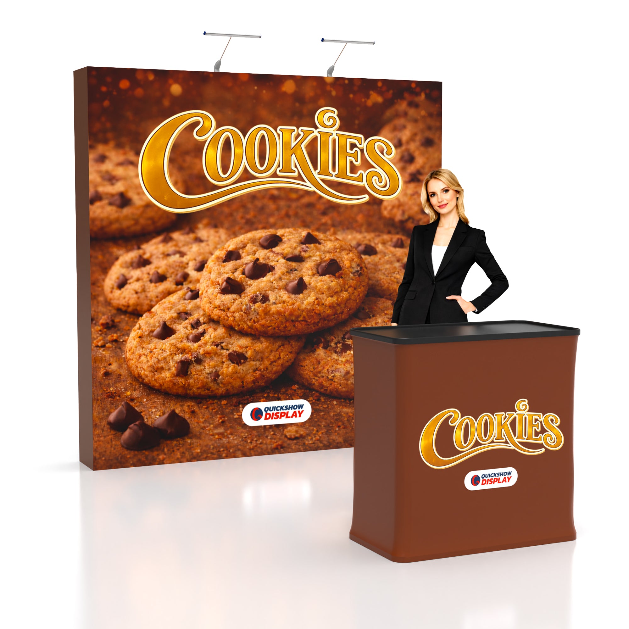 8ft TensePop™ Booth-Straight - QuickShowDisplay