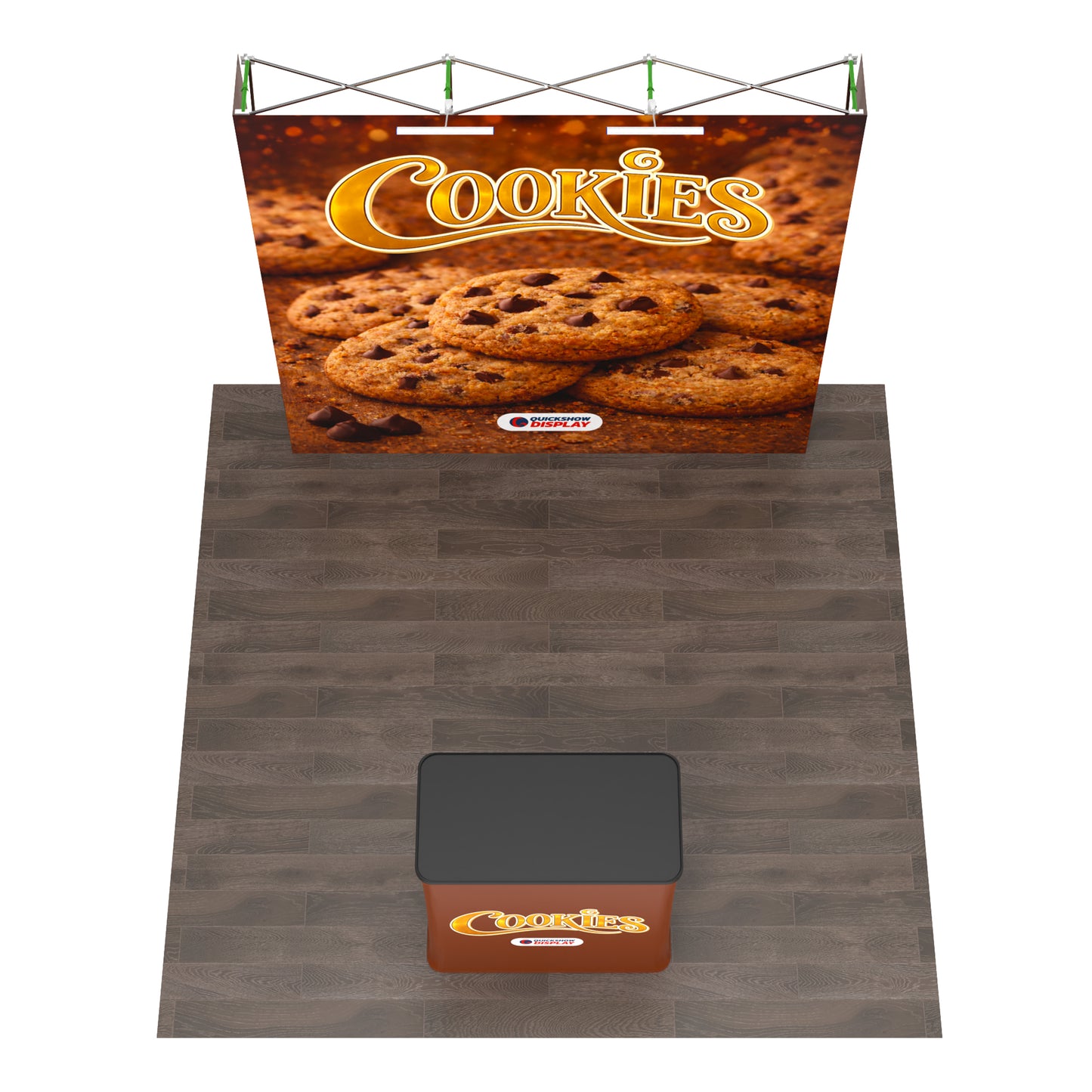 8ft TensePop™ Booth-Straight - QuickShowDisplay