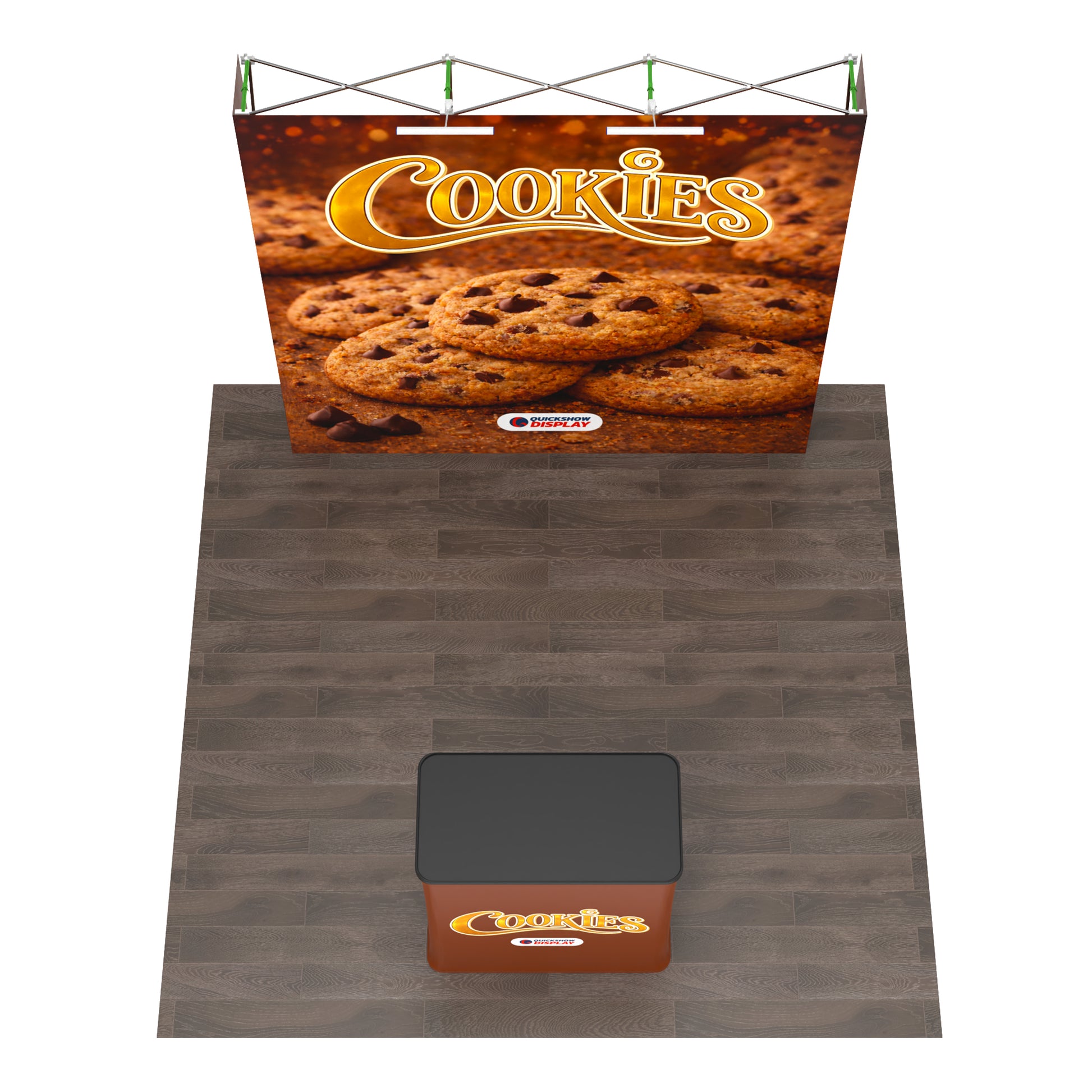 8ft TensePop™ Booth-Straight - QuickShowDisplay