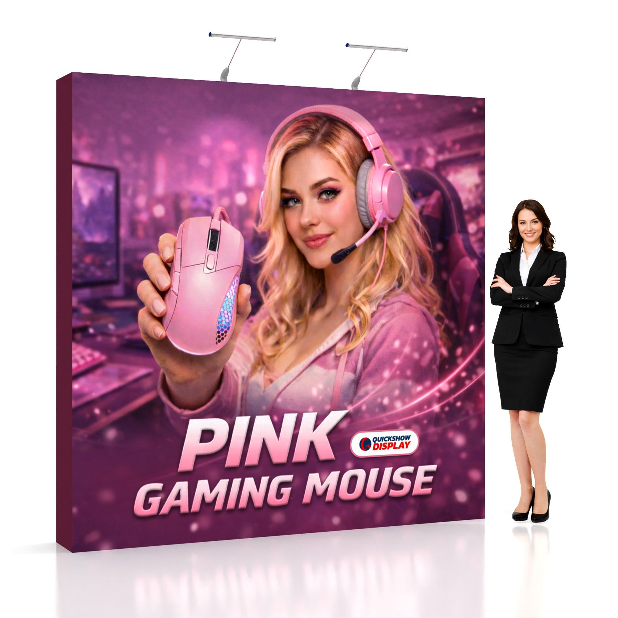 8ft Pop-Up Fabric Backdrop | 90‘’W x 90‘’H Trade Show Display ...