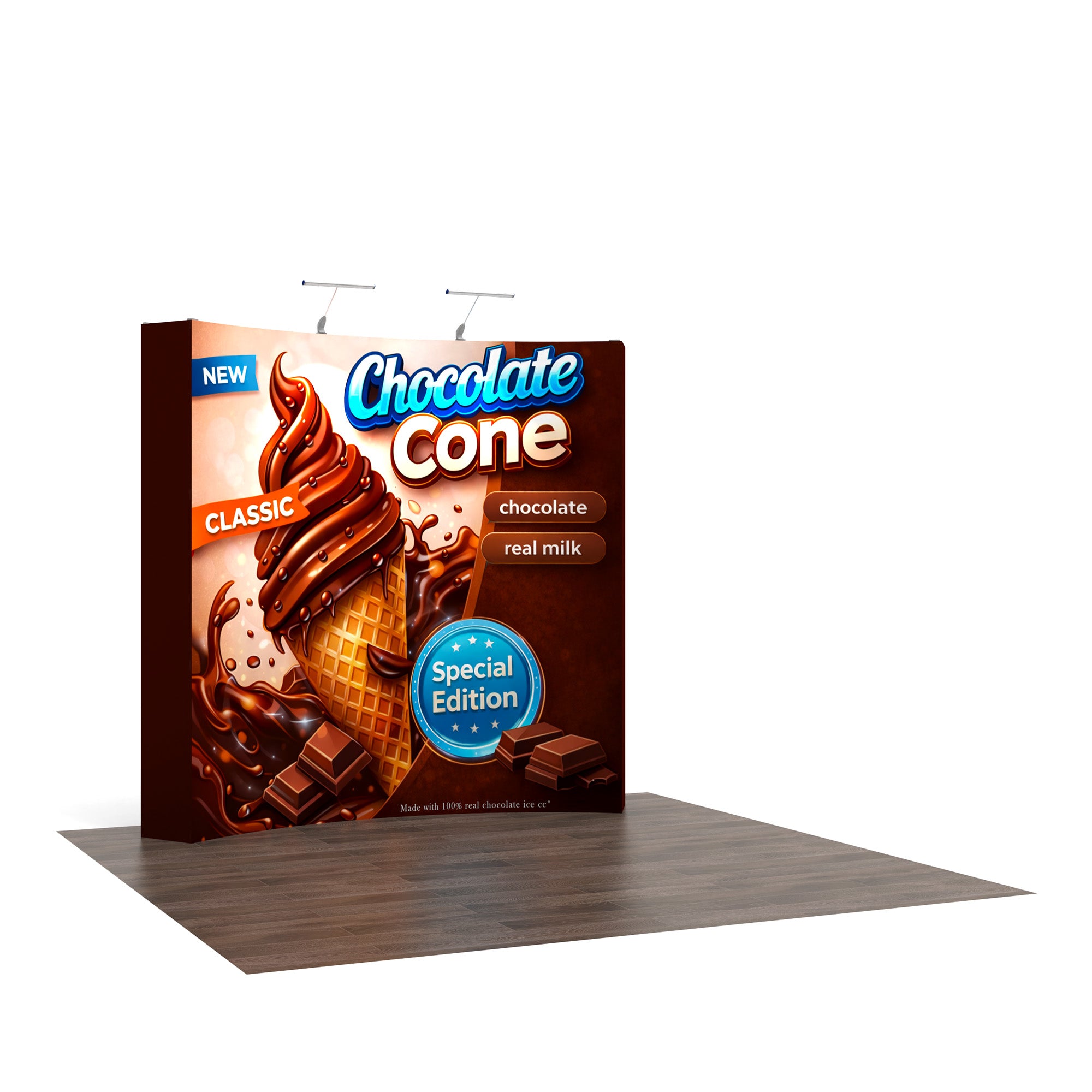 8ft TensePop™ Fabric Backdrop-Curved