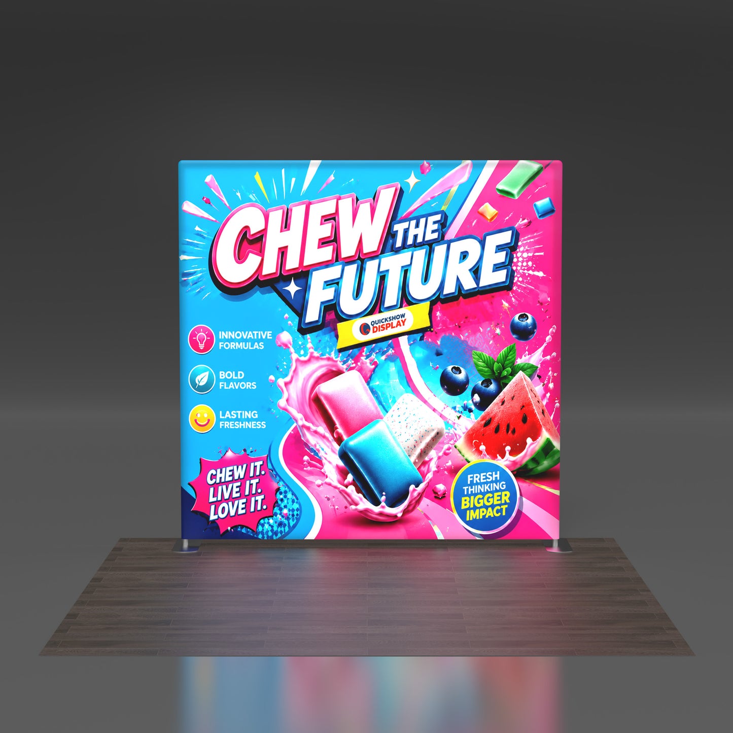 8ft TenseLight™ Tension Fabric Display - QuickShowDisplay