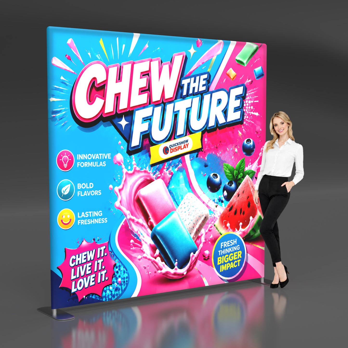 8ft TenseLight™ Tension Fabric Display - QuickShowDisplay