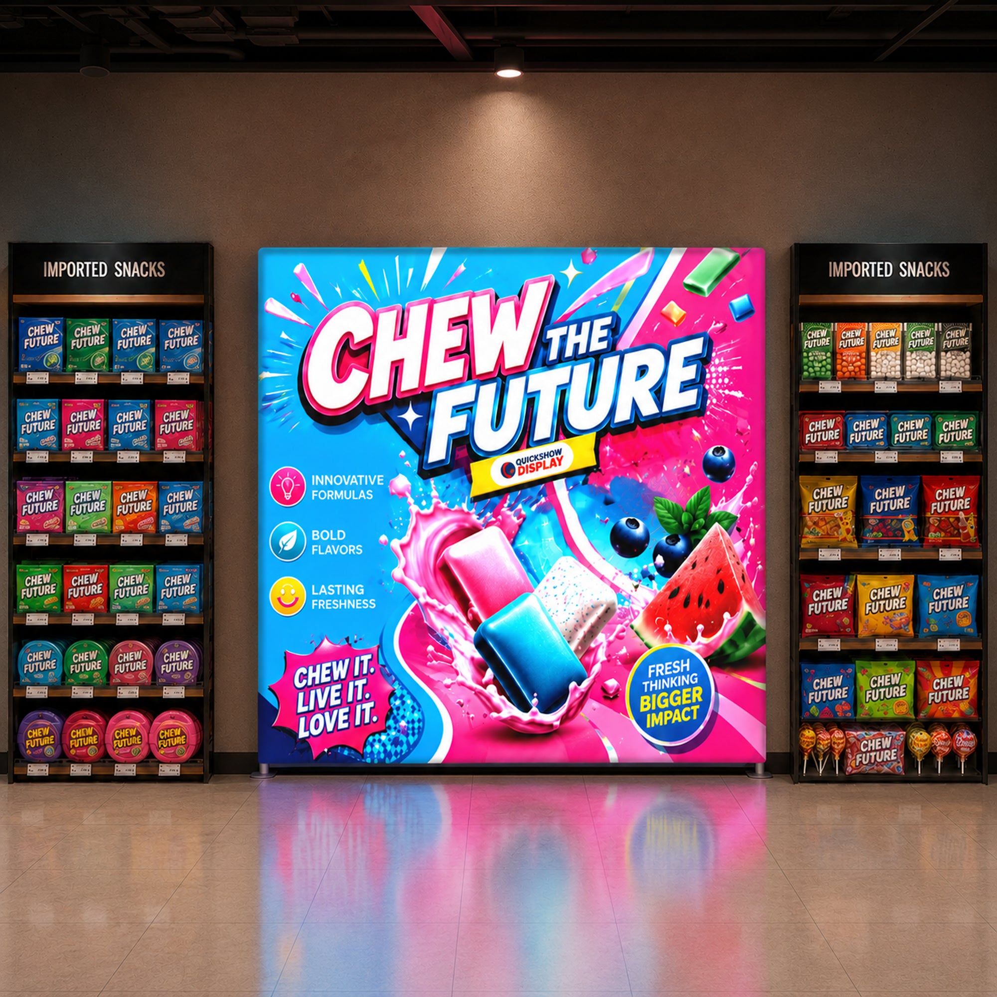 8ft TenseLight™ Tension Fabric Display - QuickShowDisplay