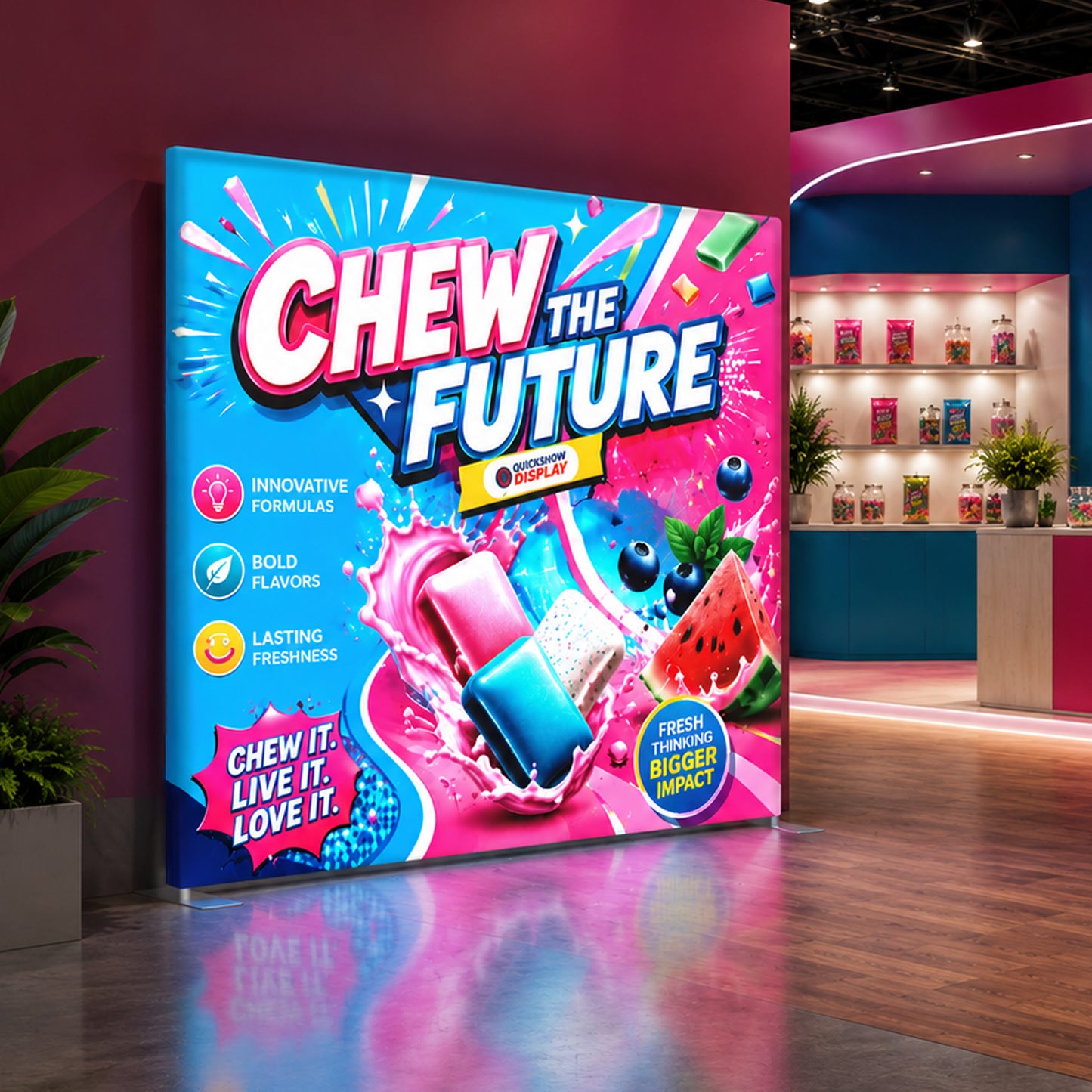 8ft TenseLight™ Tension Fabric Display - QuickShowDisplay
