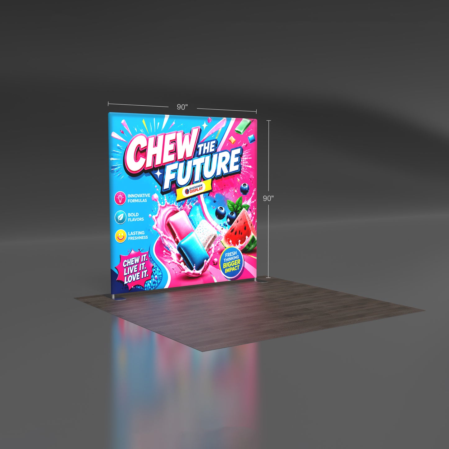 8ft TenseLight™ Tension Fabric Display - QuickShowDisplay