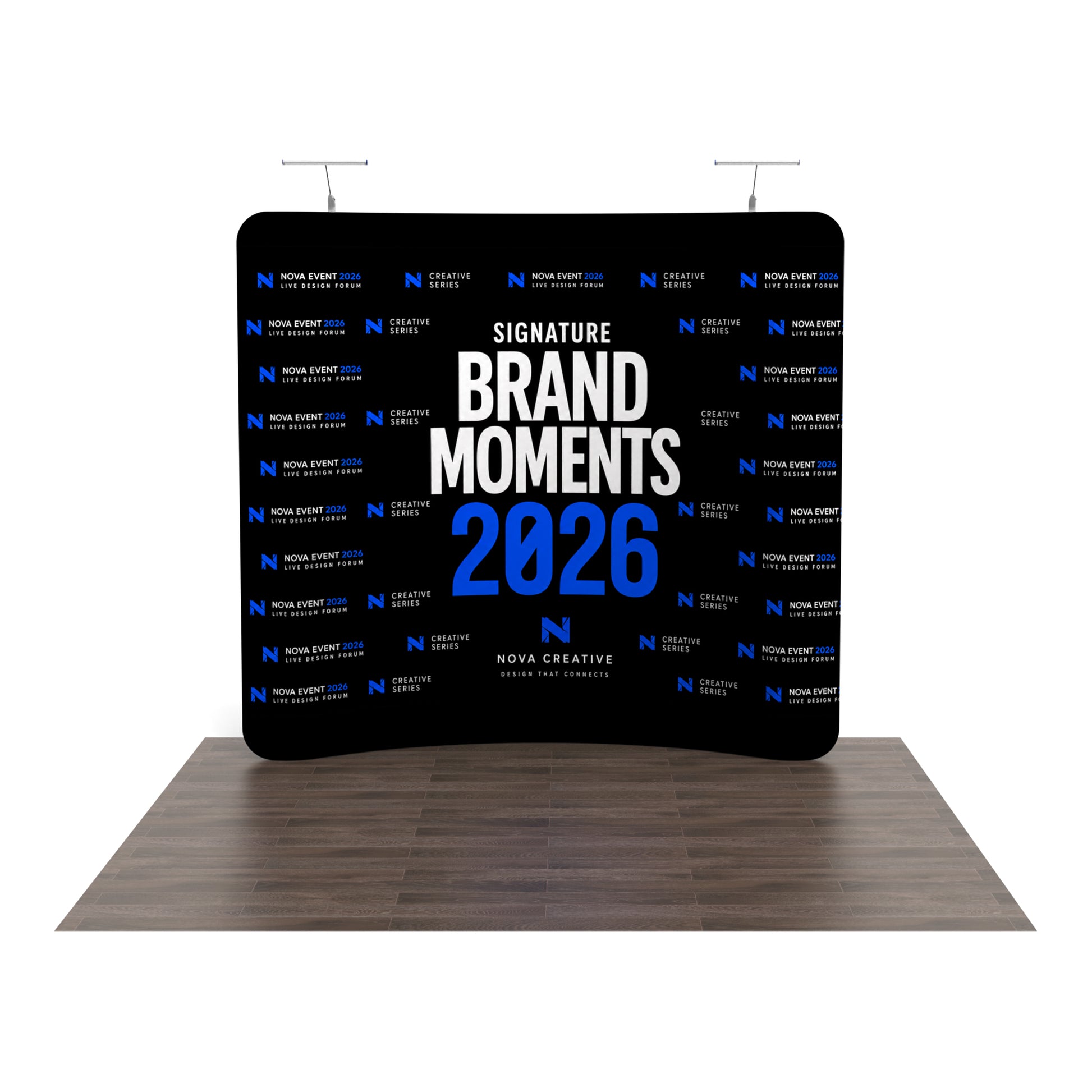 8ft TenseFlex™ Curved Fabric Backdrop Display - QuickShowDisplay