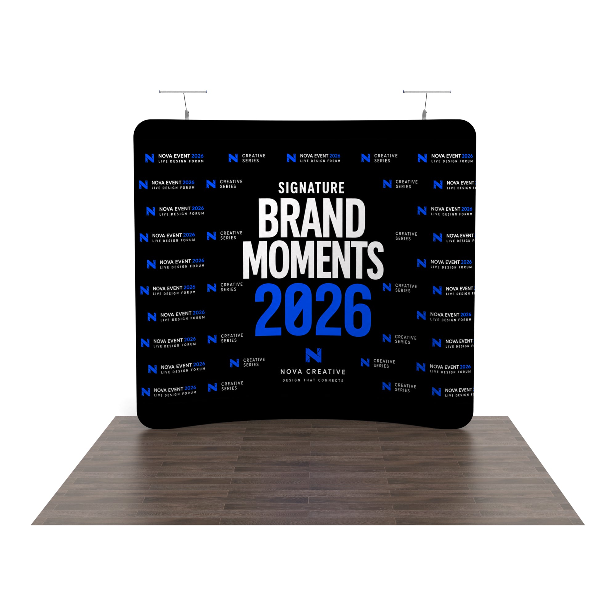 8ft TenseFlex™ Curved Fabric Backdrop Display - QuickShowDisplay