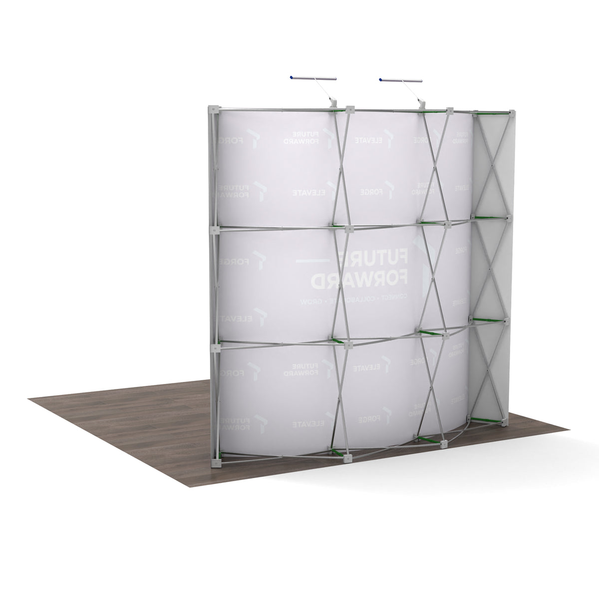 8ft TensePop™ Curved Pop-Up Fabric Backdrop - QuickShowDisplay